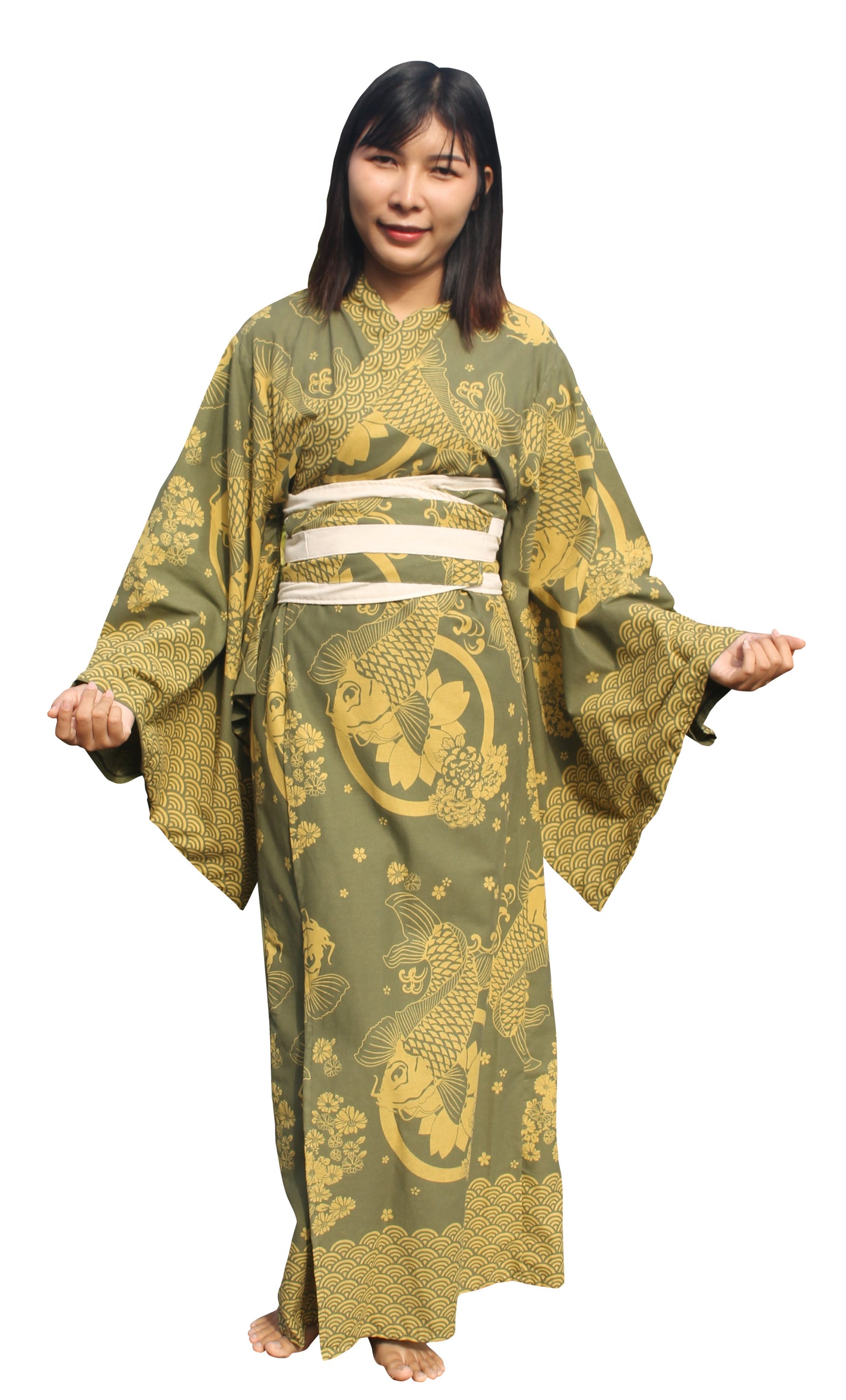 RaanPahMuang Long Yukata Robes For Women Japanese Sleepwear Robe