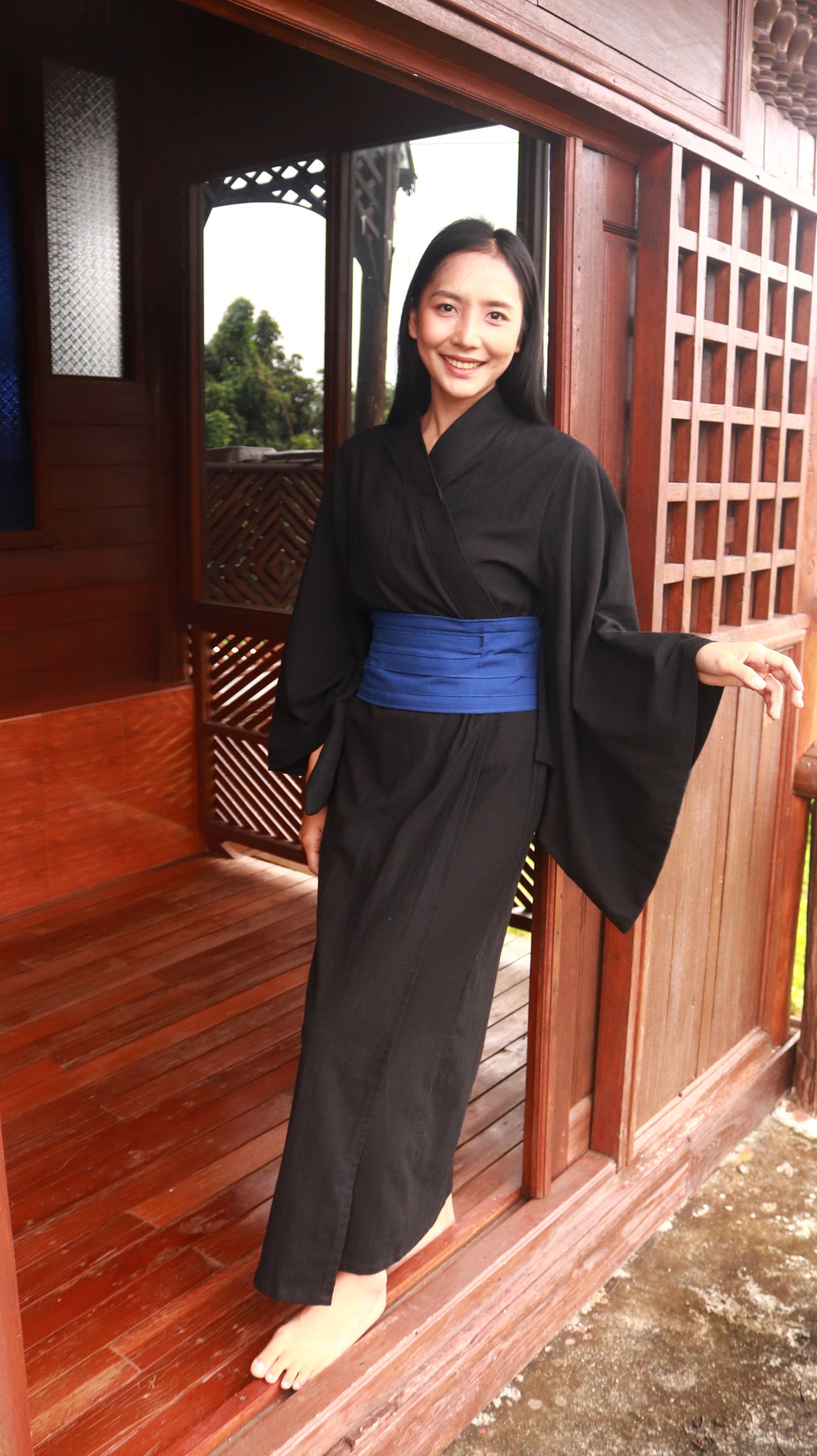RaanPahMuang Long Yukata Robes For Women Japanese Sleepwear Robe