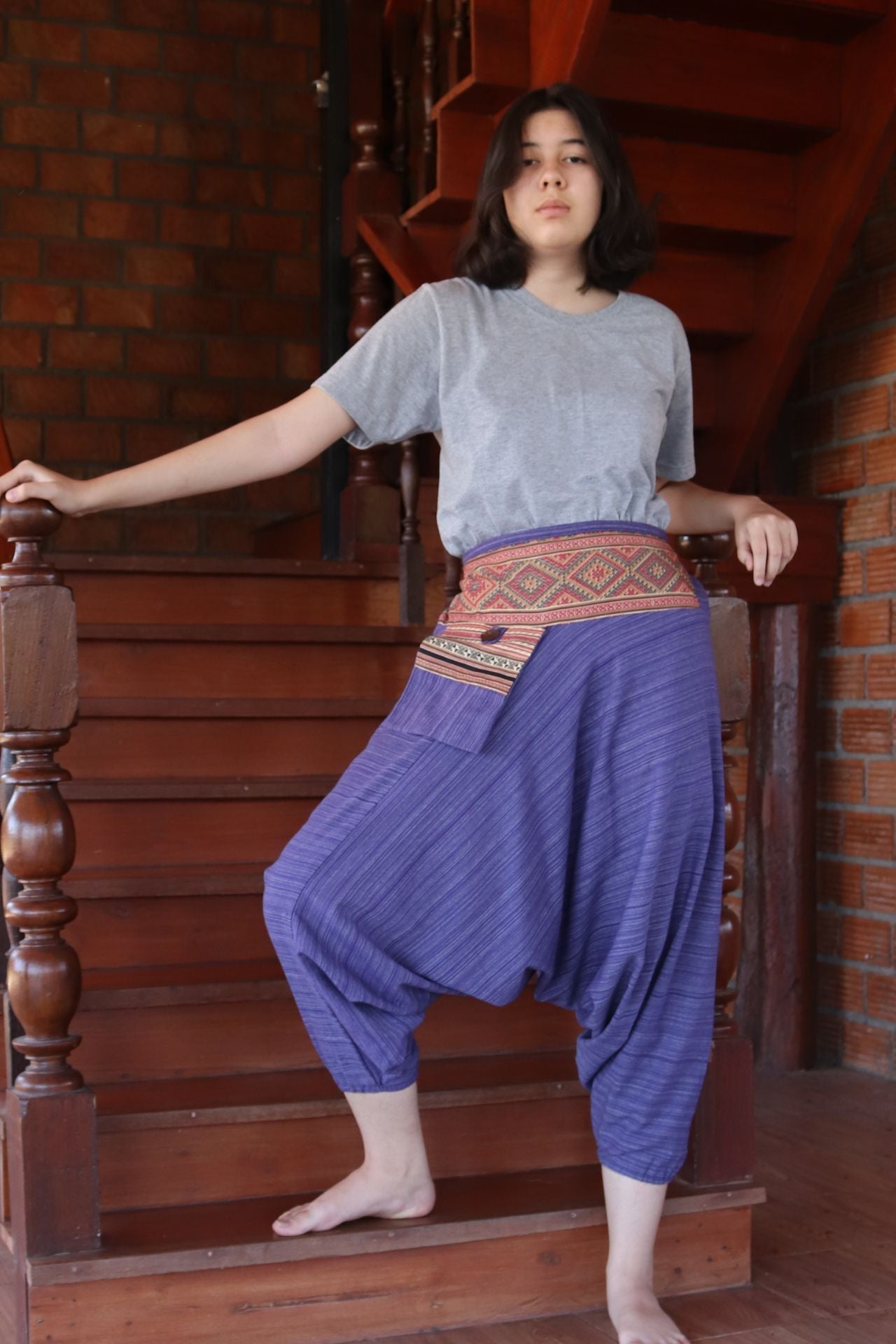 Premium Cotton Aladin Pants With Side Pocket Hippy Style