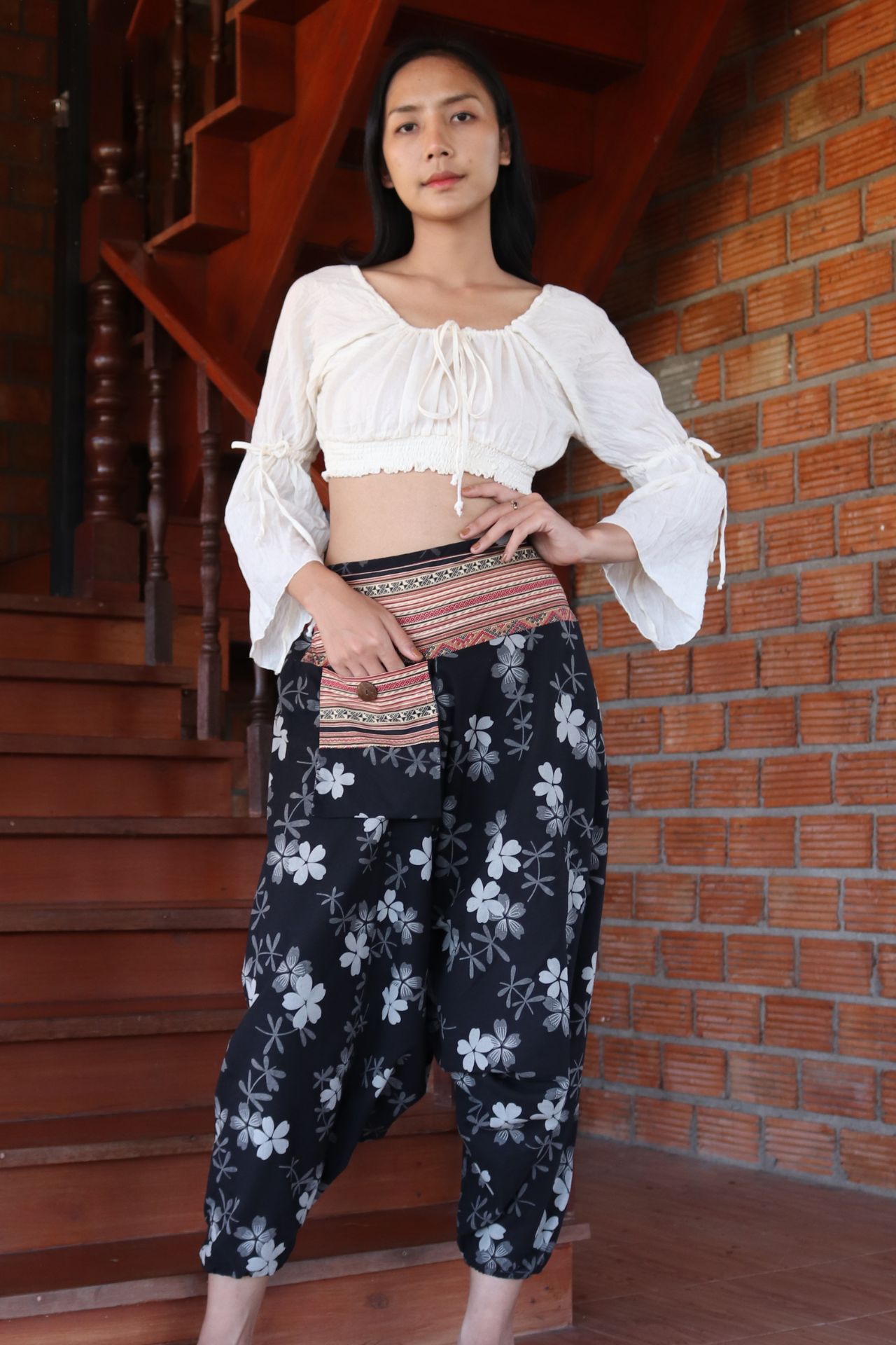 Premium Cotton Aladin Pants With Side Pocket Hippy Style