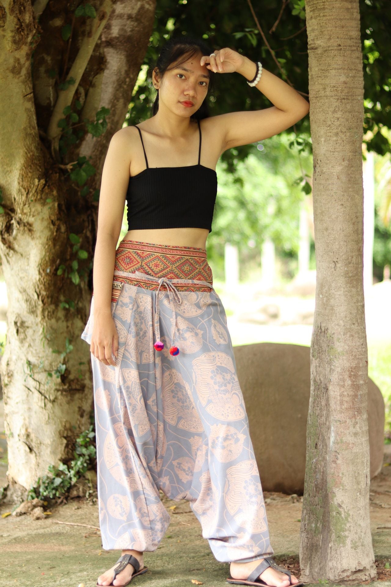 Premium Cotton Aladin Pants With Side Pocket Hippy Style