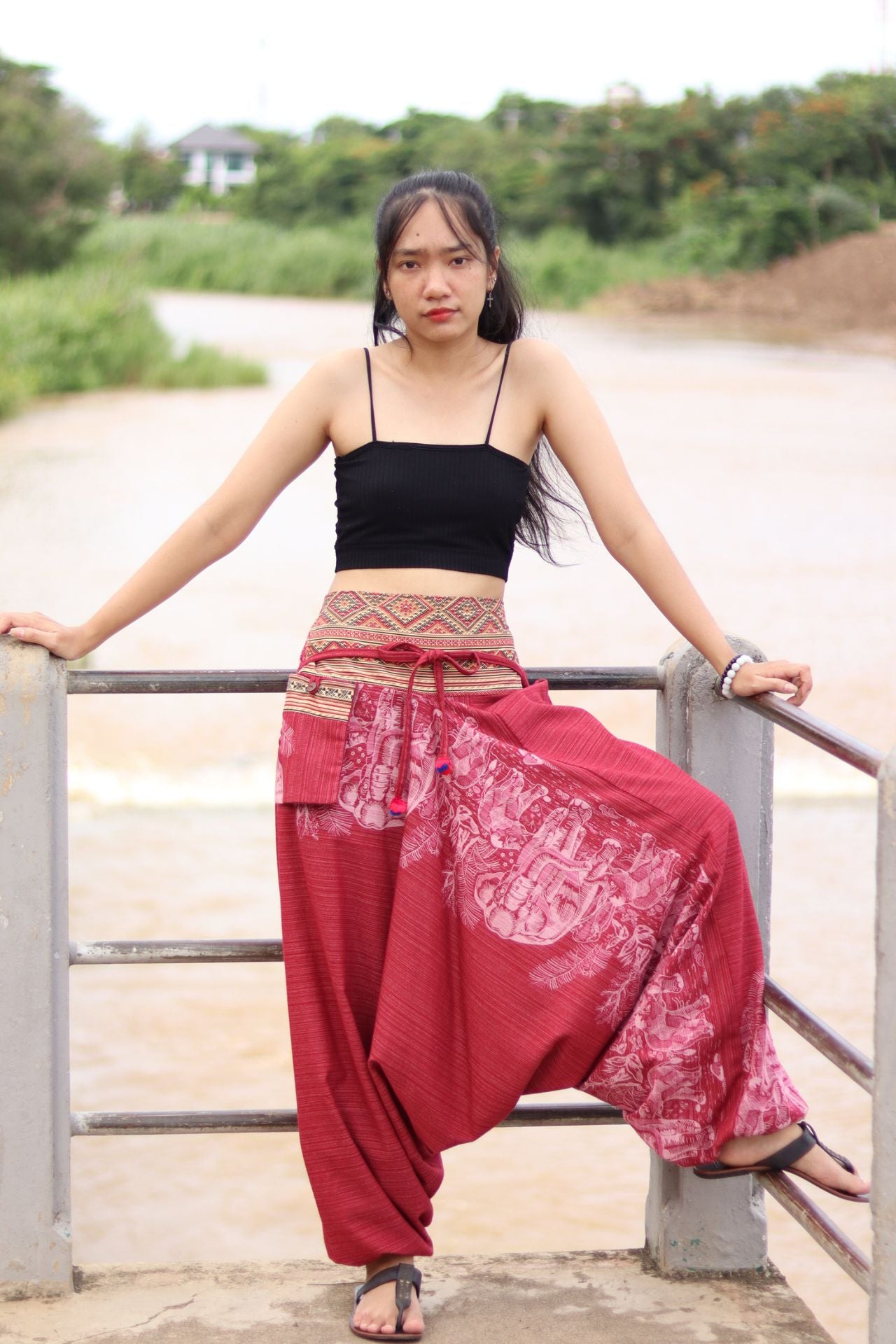 Premium Cotton Aladin Pants With Side Pocket Hippy Style