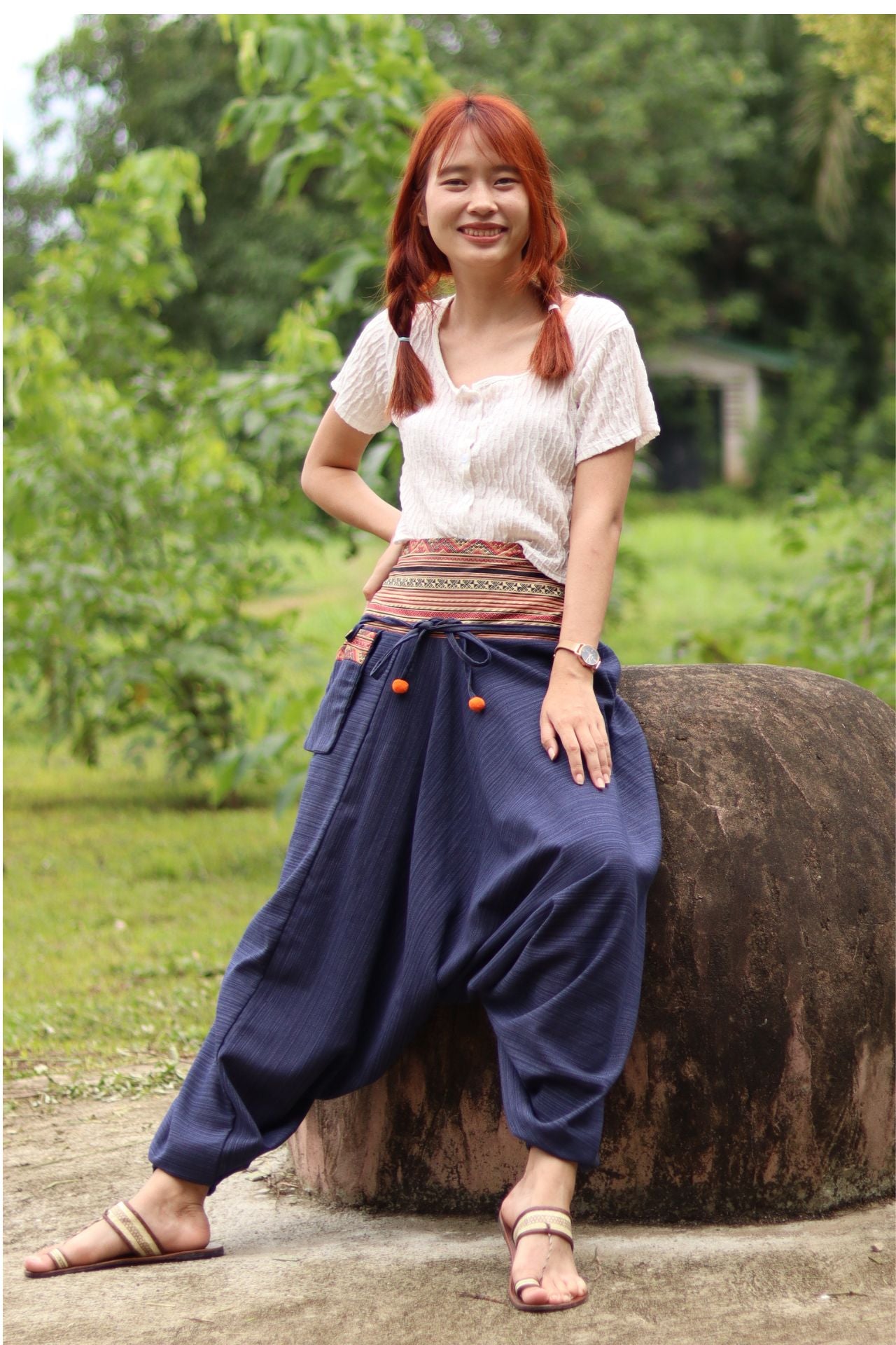 Premium Cotton Aladin Pants With Side Pocket Hippy Style