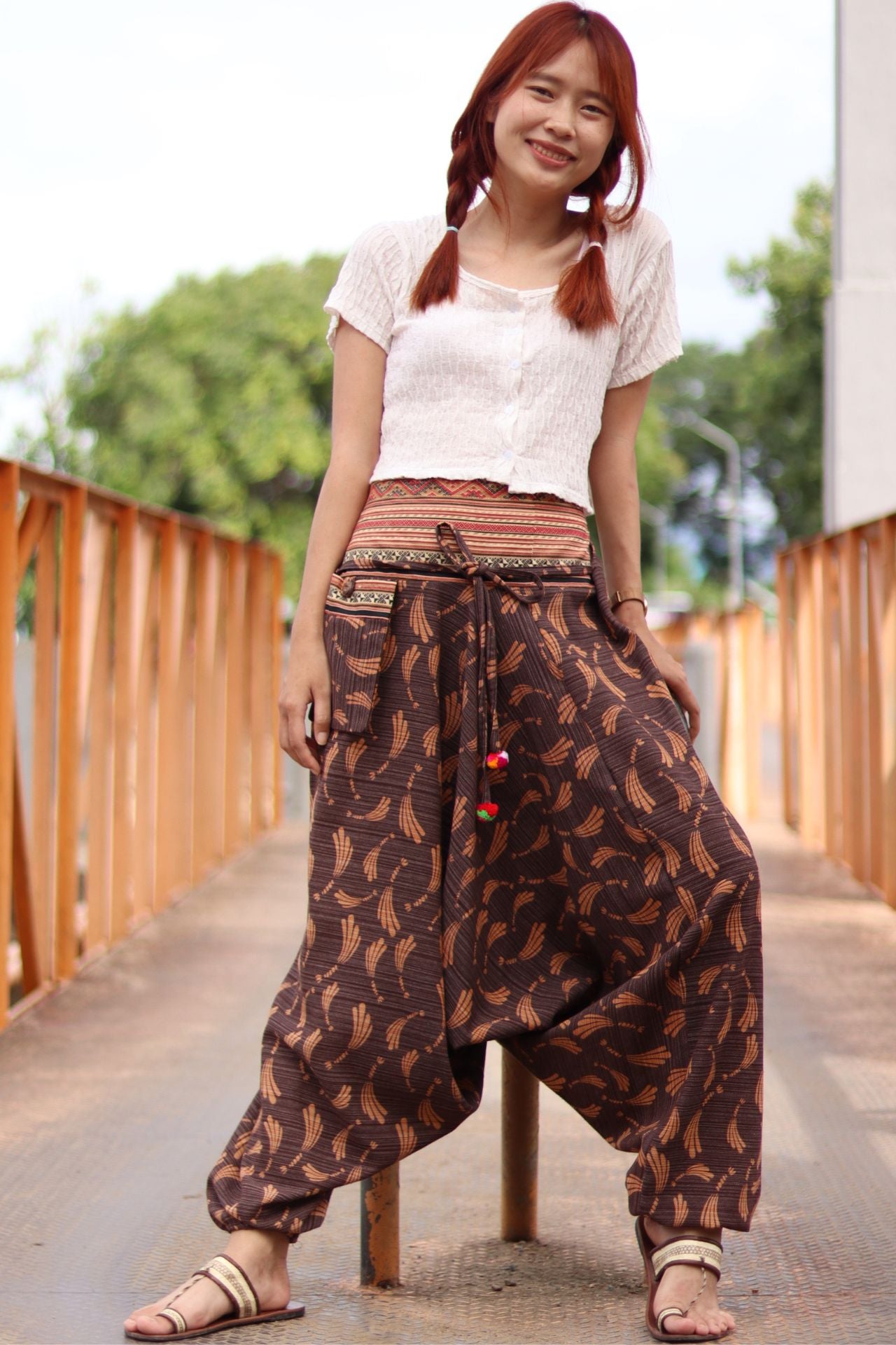 Premium Cotton Aladin Pants With Side Pocket Hippy Style