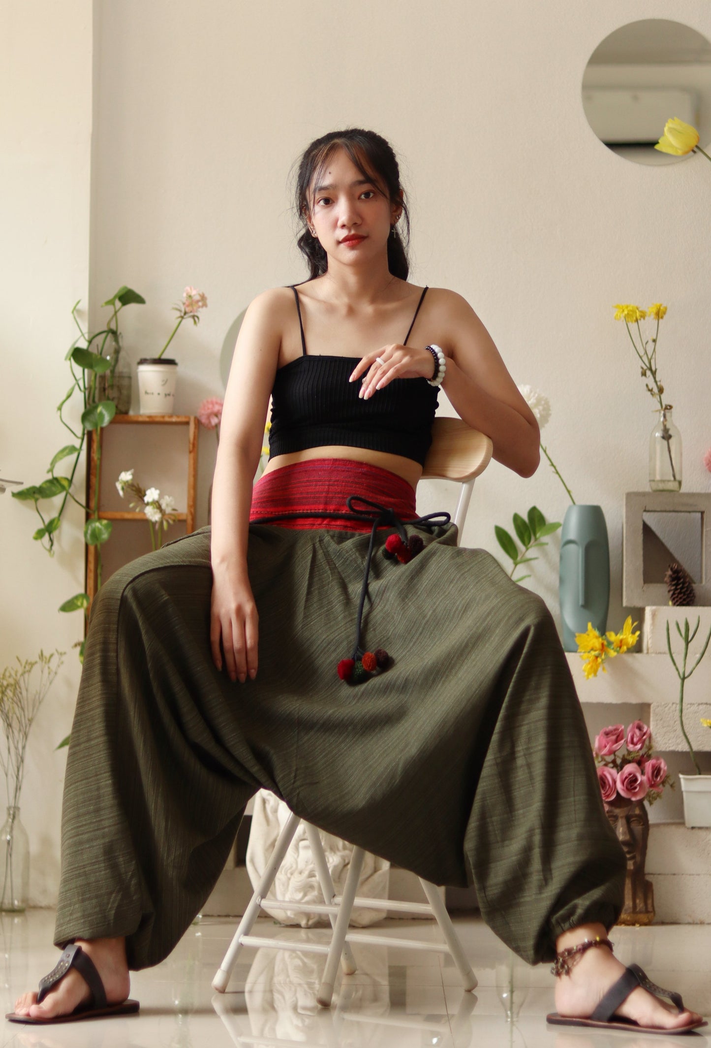 Premium Cotton Aladin Pants With Side Pocket Hippy Style