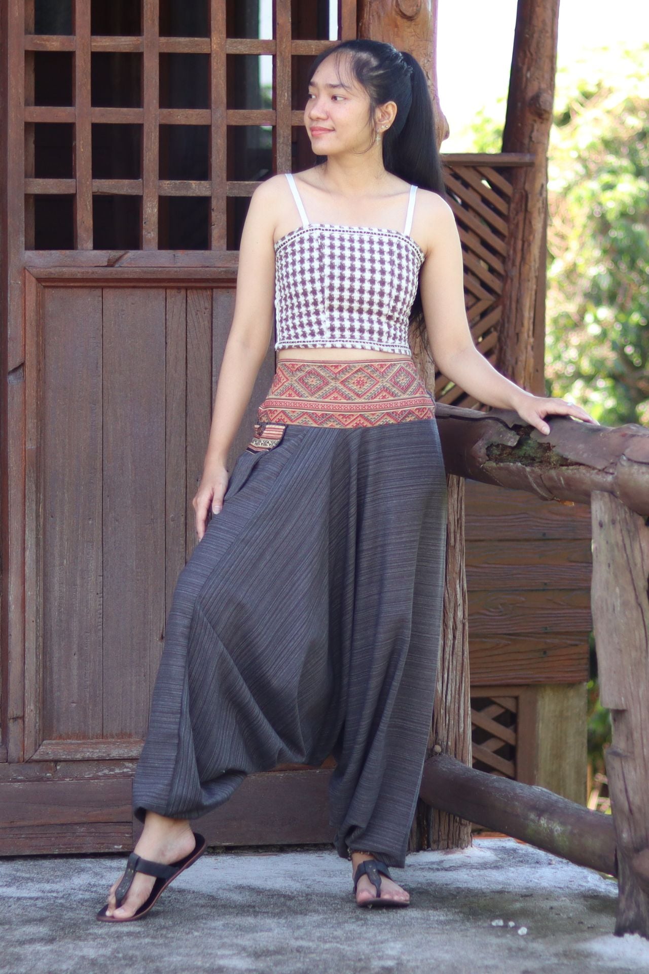 Premium Cotton Aladin Pants With Side Pocket Hippy Style