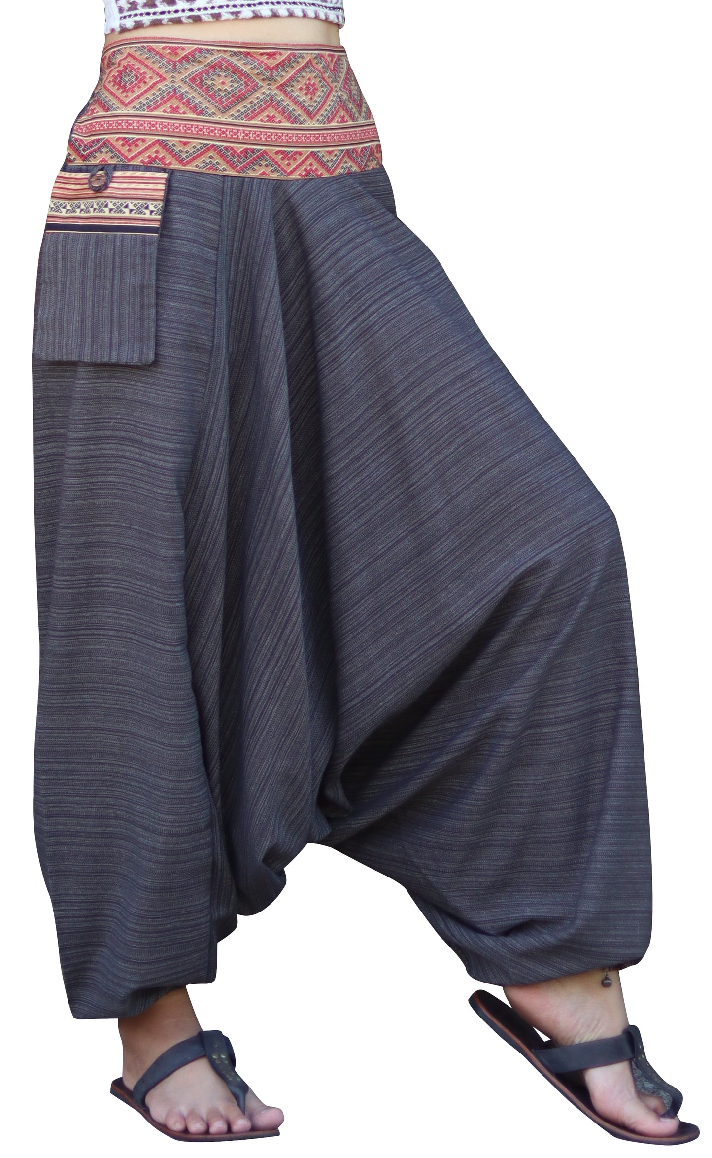 RaanPahMuang Premium Cotton Aladin Pants With Side Pocket Hippy Style