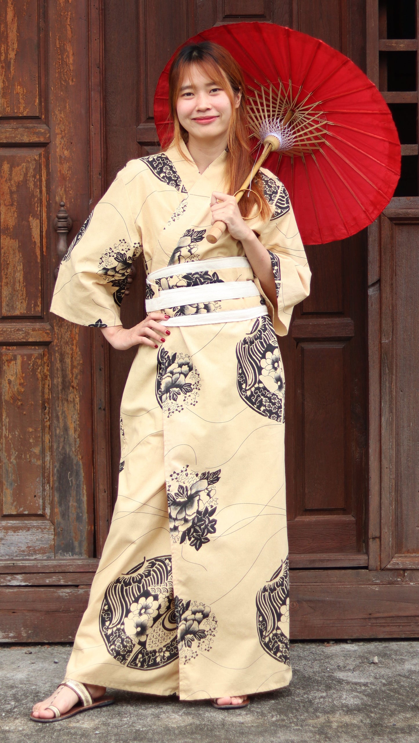 RaanPahMuang Long Yukata Robes For Women Japanese Sleepwear Robe