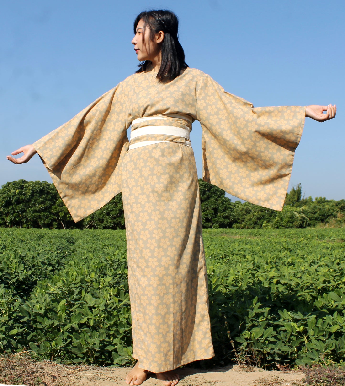 RaanPahMuang Long Yukata Robes For Women Japanese Sleepwear Robe