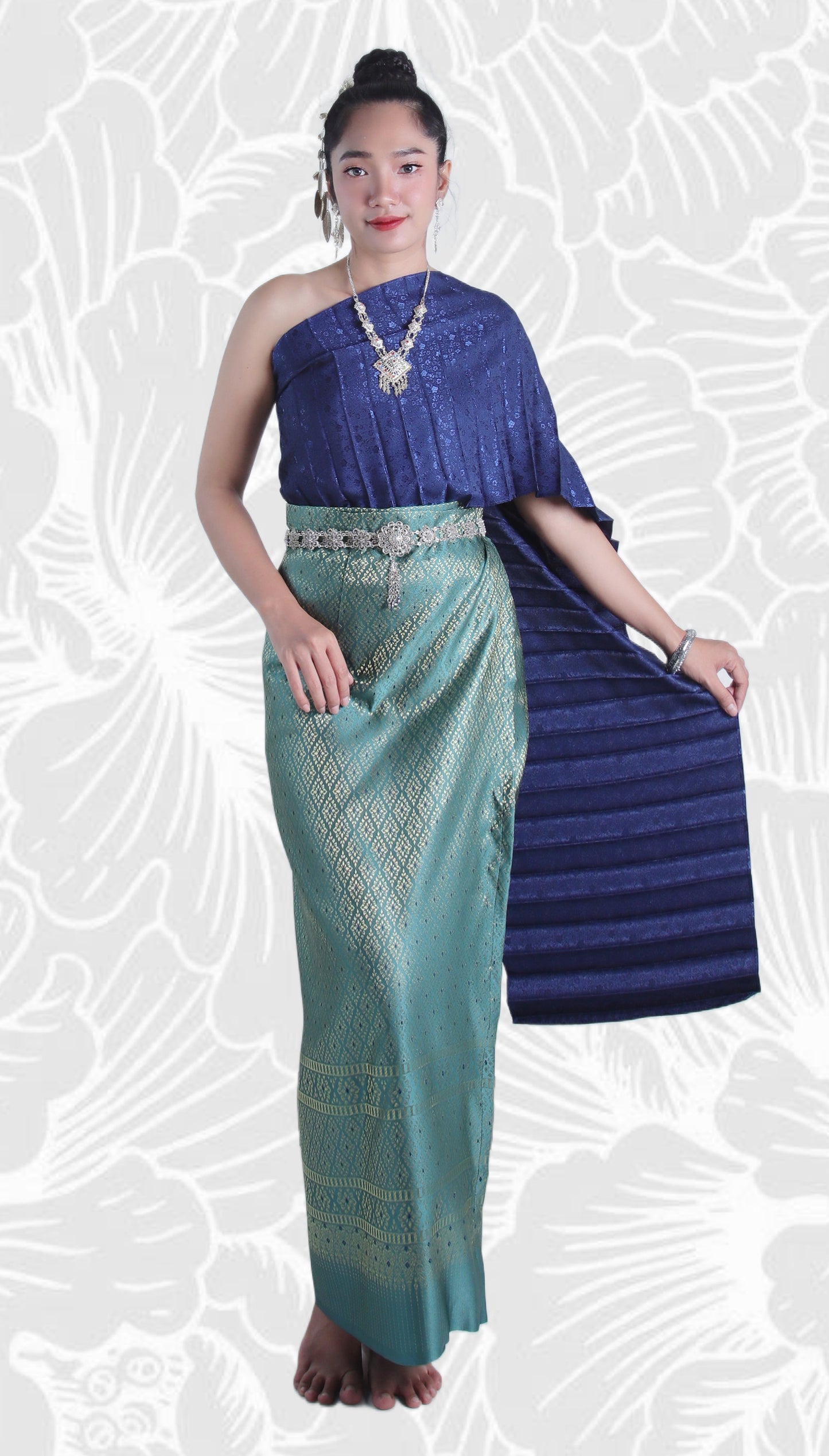 Sabaii Sash Theater or Wedding Costume Outfit Dress Traditional Thai