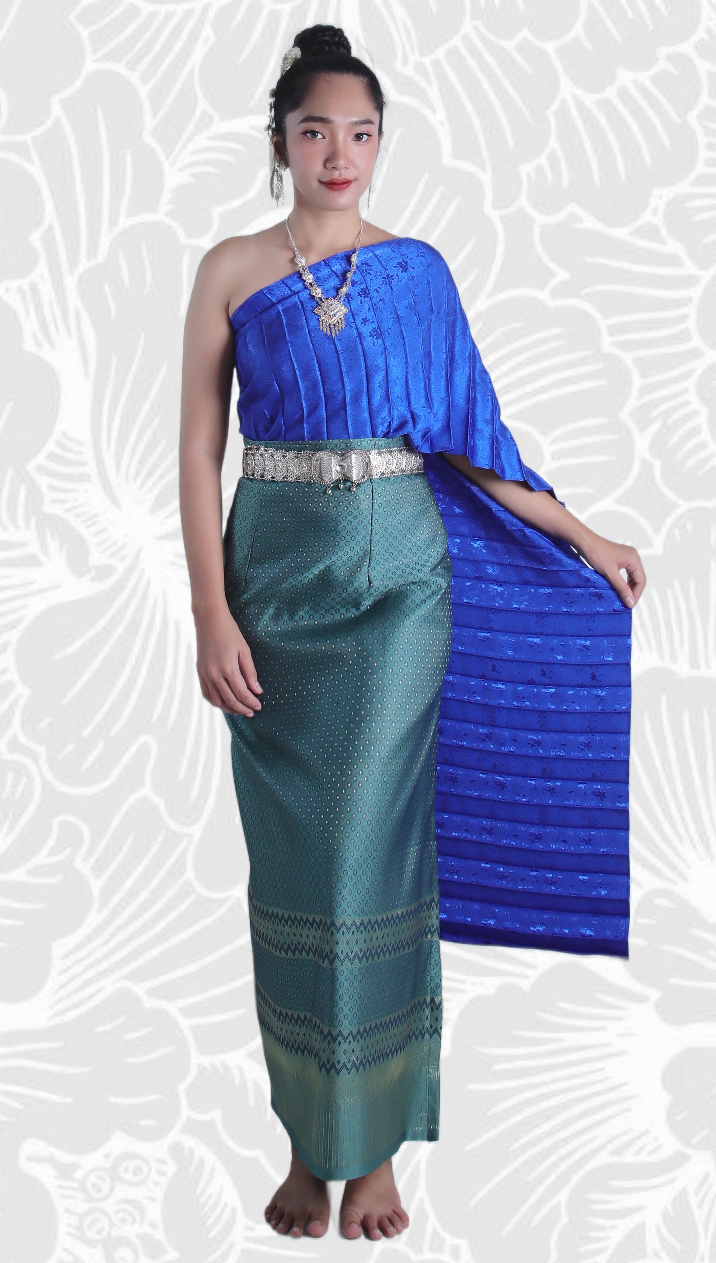 Sabaii Sash Theater or Wedding Costume Outfit Dress Traditional Thai