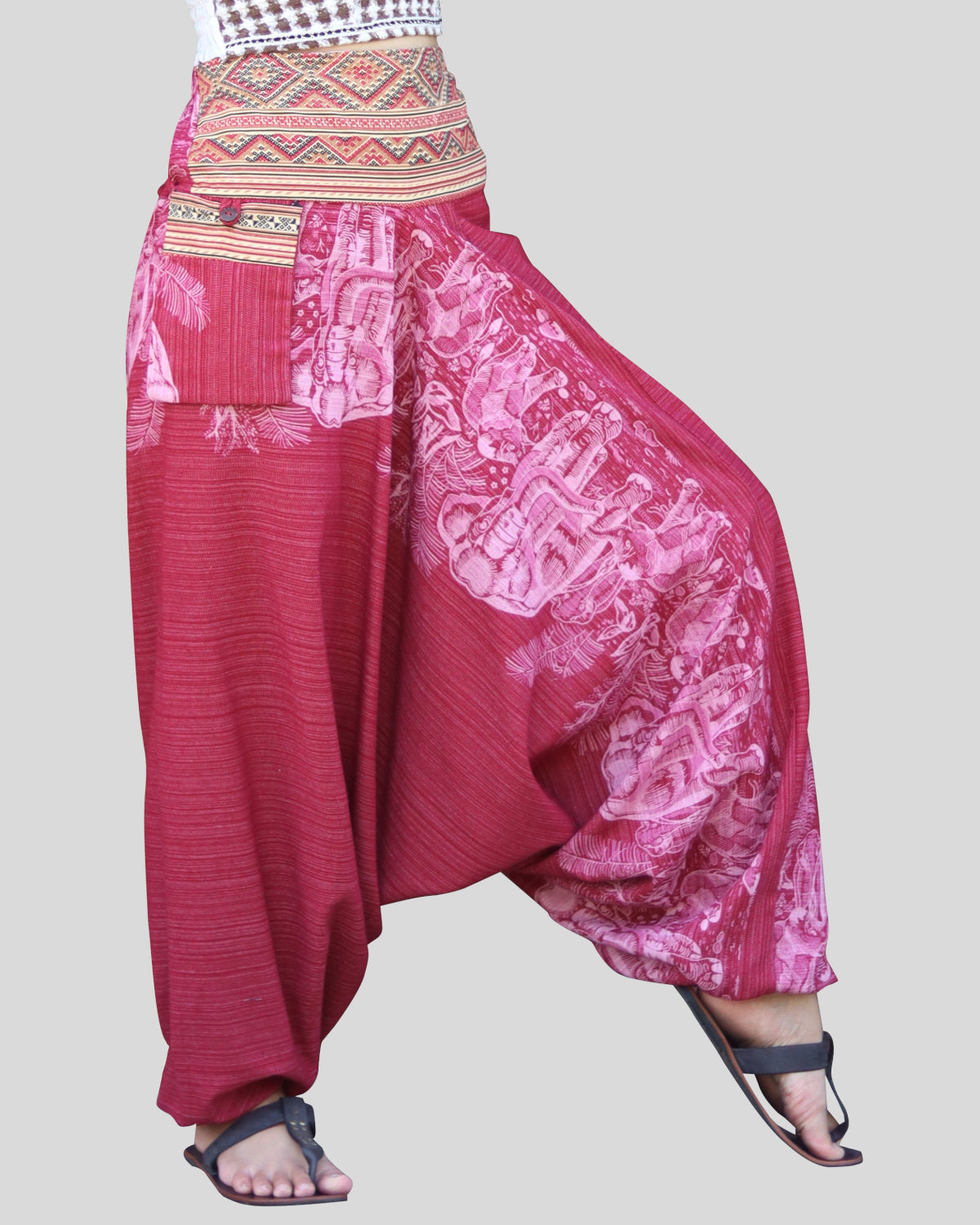 Premium Cotton Aladin Pants With Side Pocket Hippy Style