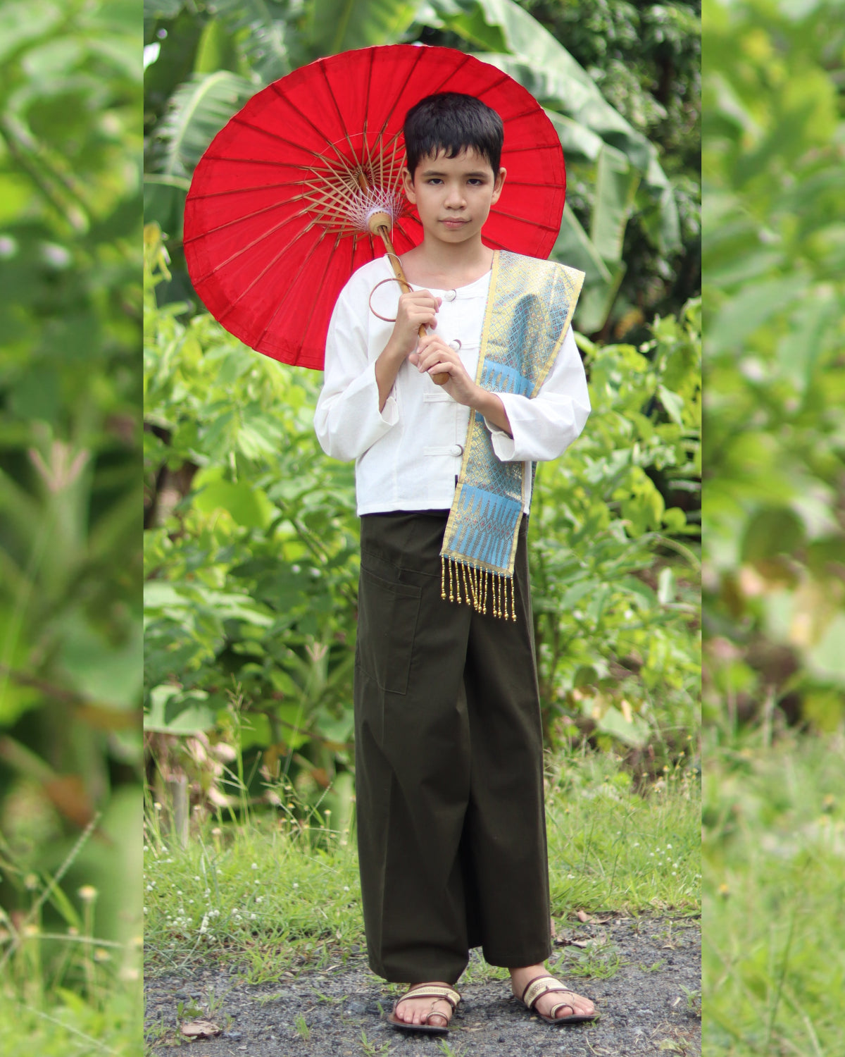 RaanPahMuang Thai Fisherman Boys Girls Loose Yoga Pirate Harem Unisex Wrap Pants