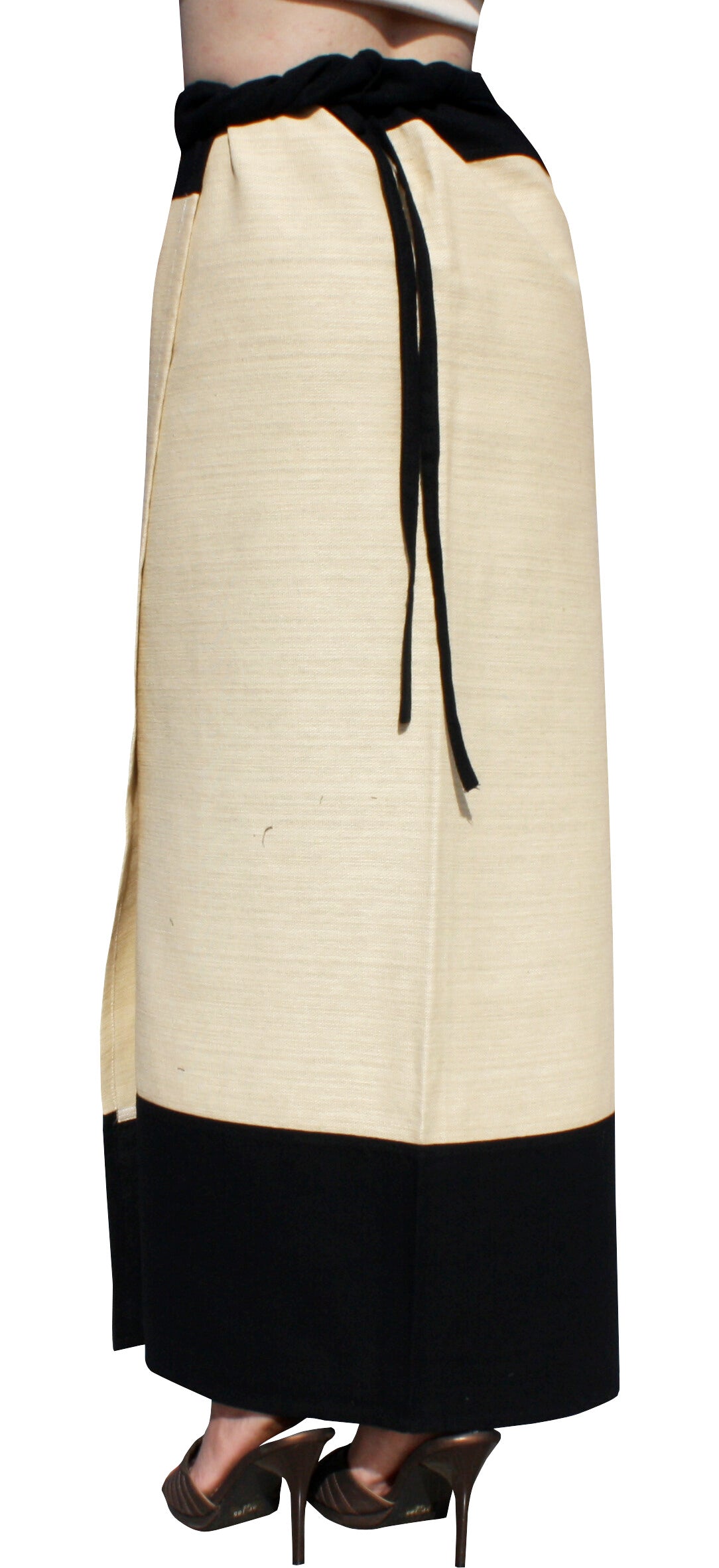RaanPahMuang Thick Woven Hum Cotton Wrap Skirt with Painting Artwork