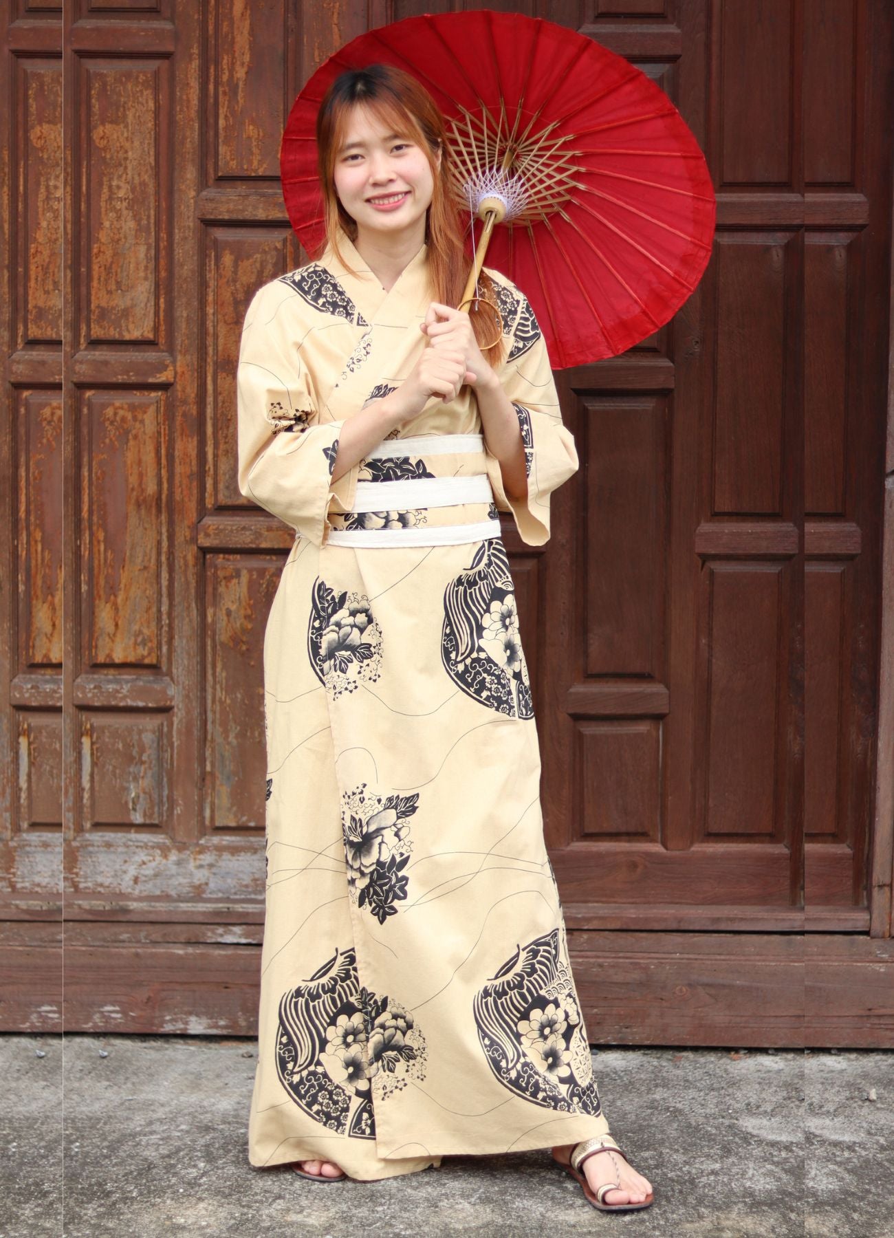 RaanPahMuang Long Yukata Robes For Women Japanese Sleepwear Robe