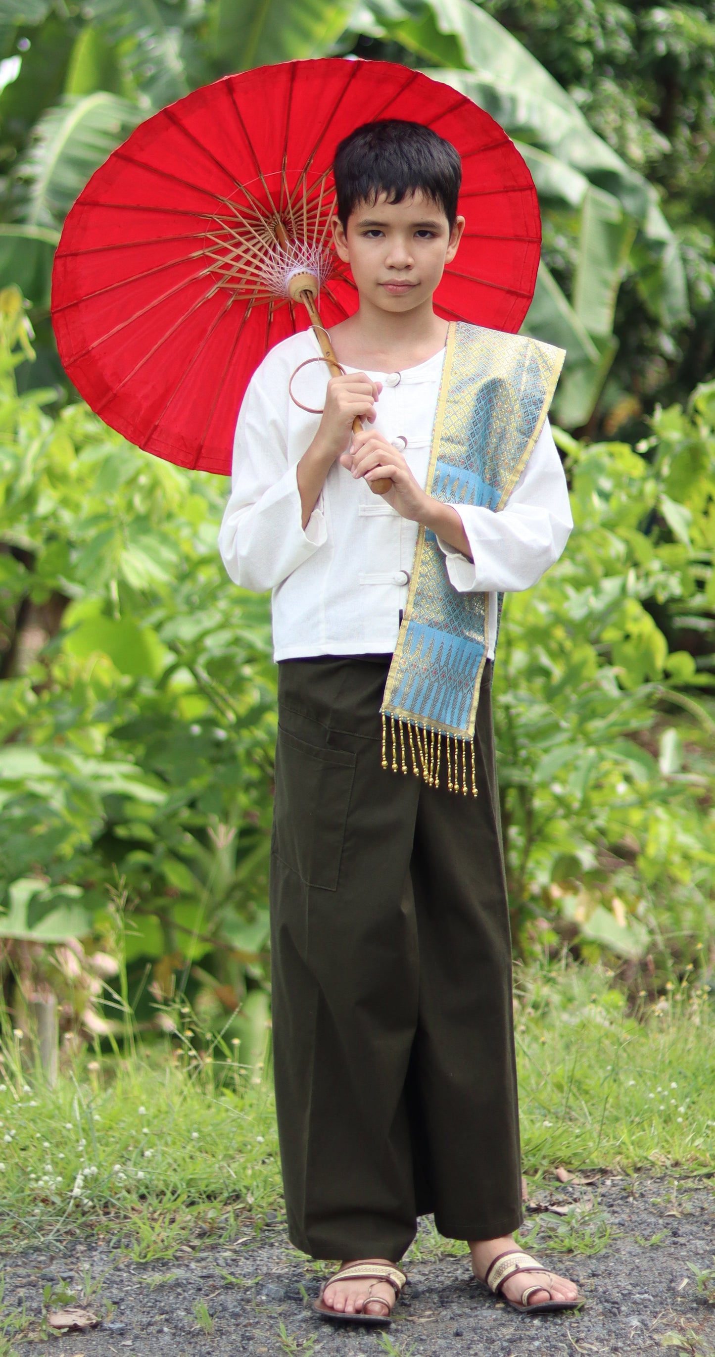 RaanPahMuang Thai Fisherman Boys Girls Loose Yoga Pirate Harem Unisex Wrap Pants