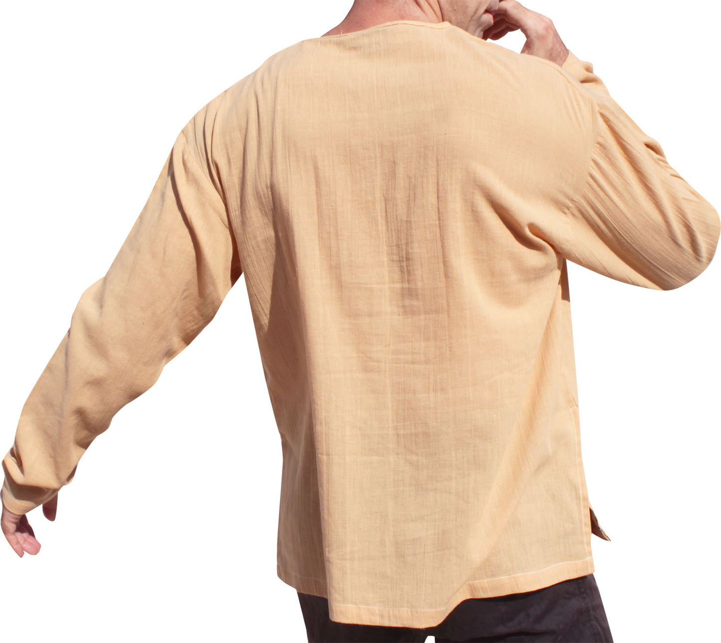 V-Neck Gauze Summer Cotton Shirt Long Sleeve Sun Brand