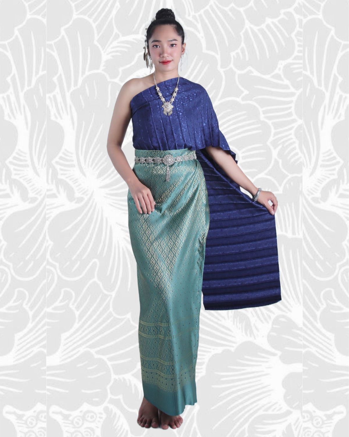 Sabaii Sash Theater or Wedding Costume Outfit Dress Traditional Thai