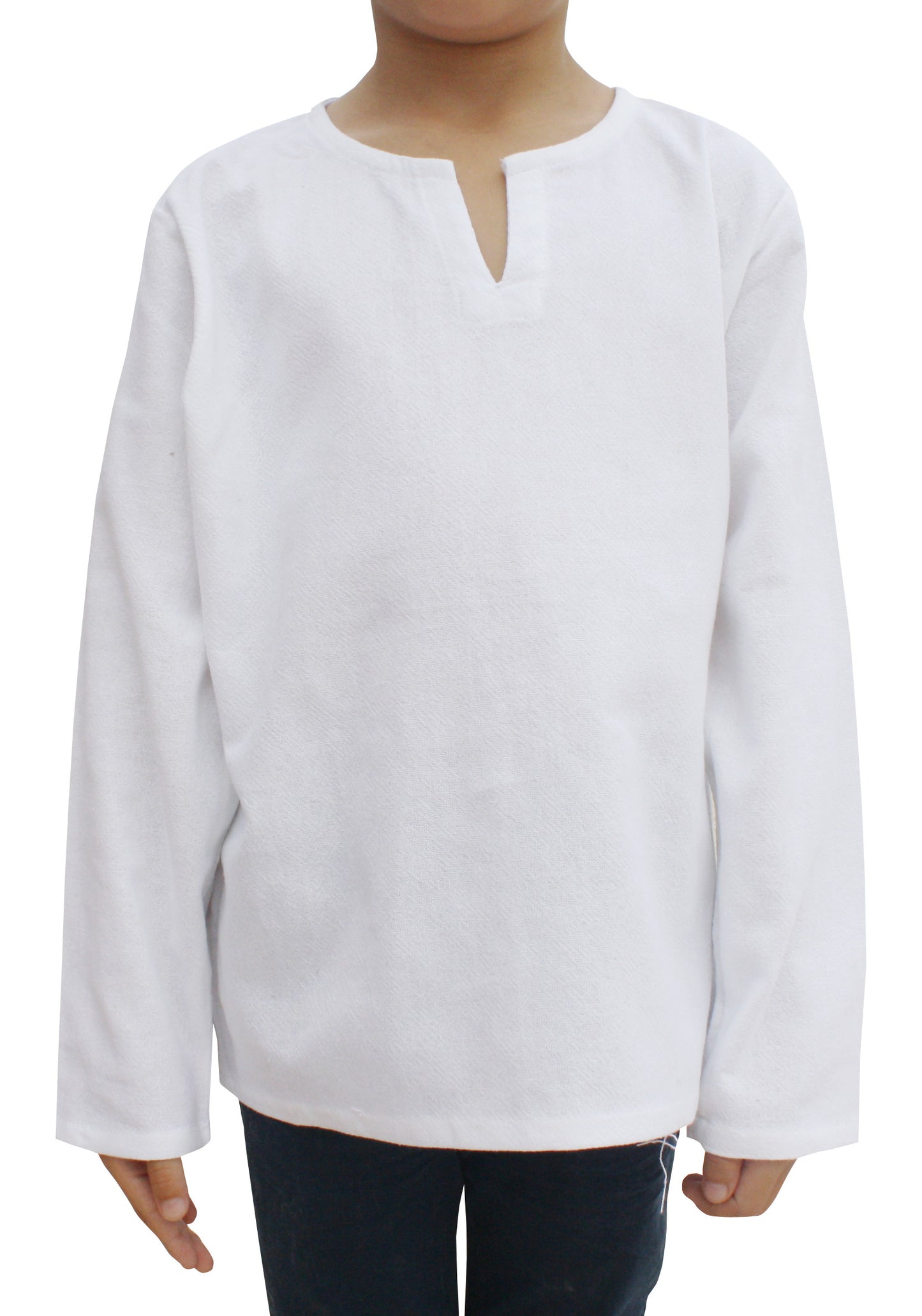 RaanPahMuang Open Peasants Collar Long Sleeve Children Shirt Many Cotton Options