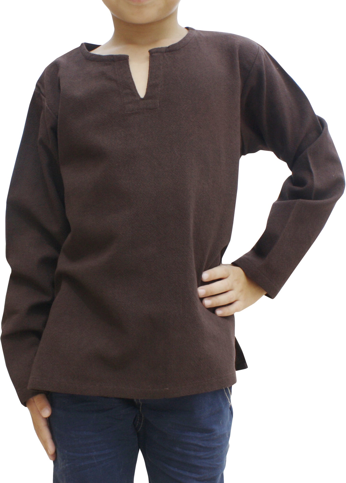RaanPahMuang Open Peasants Collar Long Sleeve Children Shirt Many Cotton Options