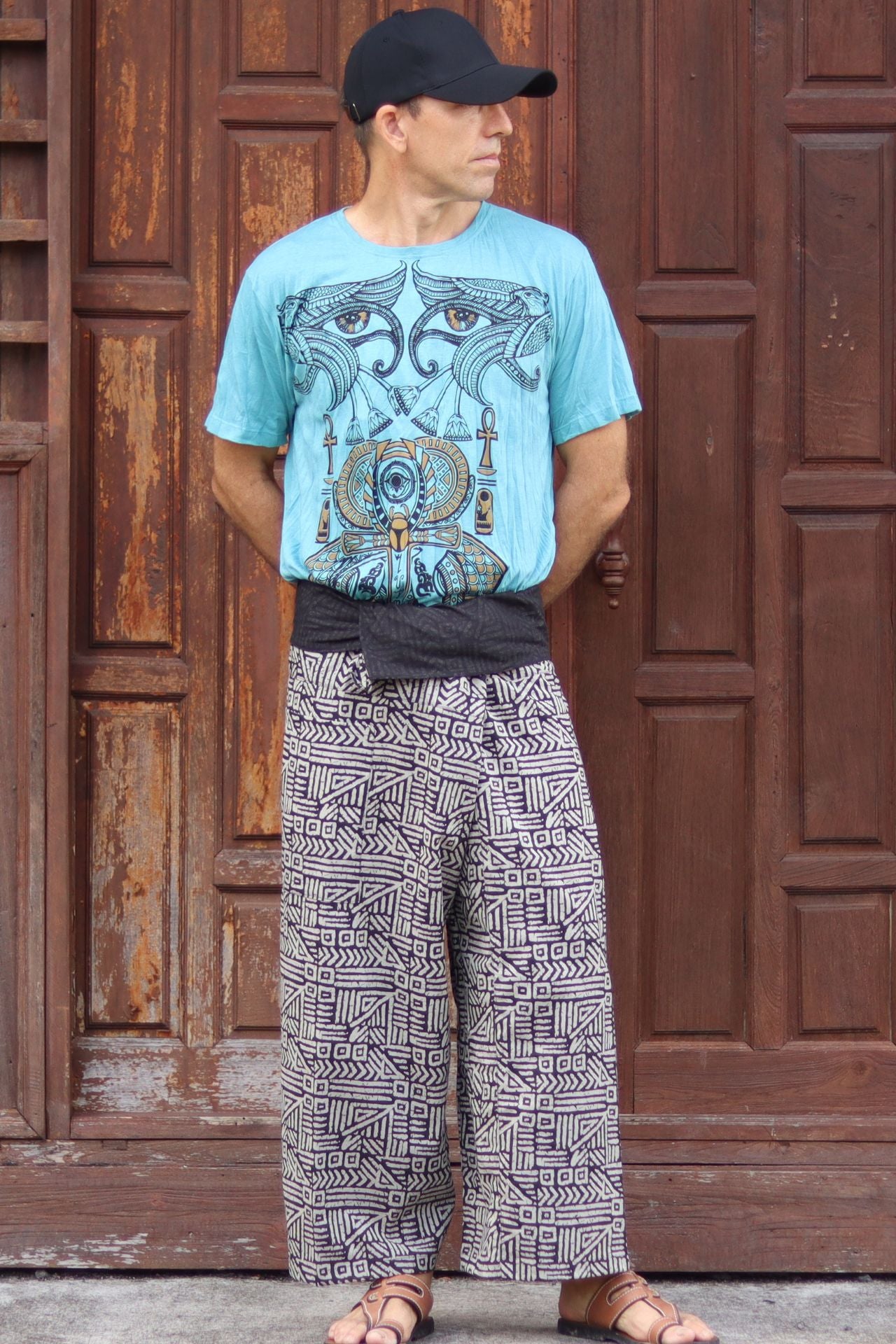 RaanPahMuang Thai Fisherman Pants Tricker Cotton 100% Pattern Multi-Coloured