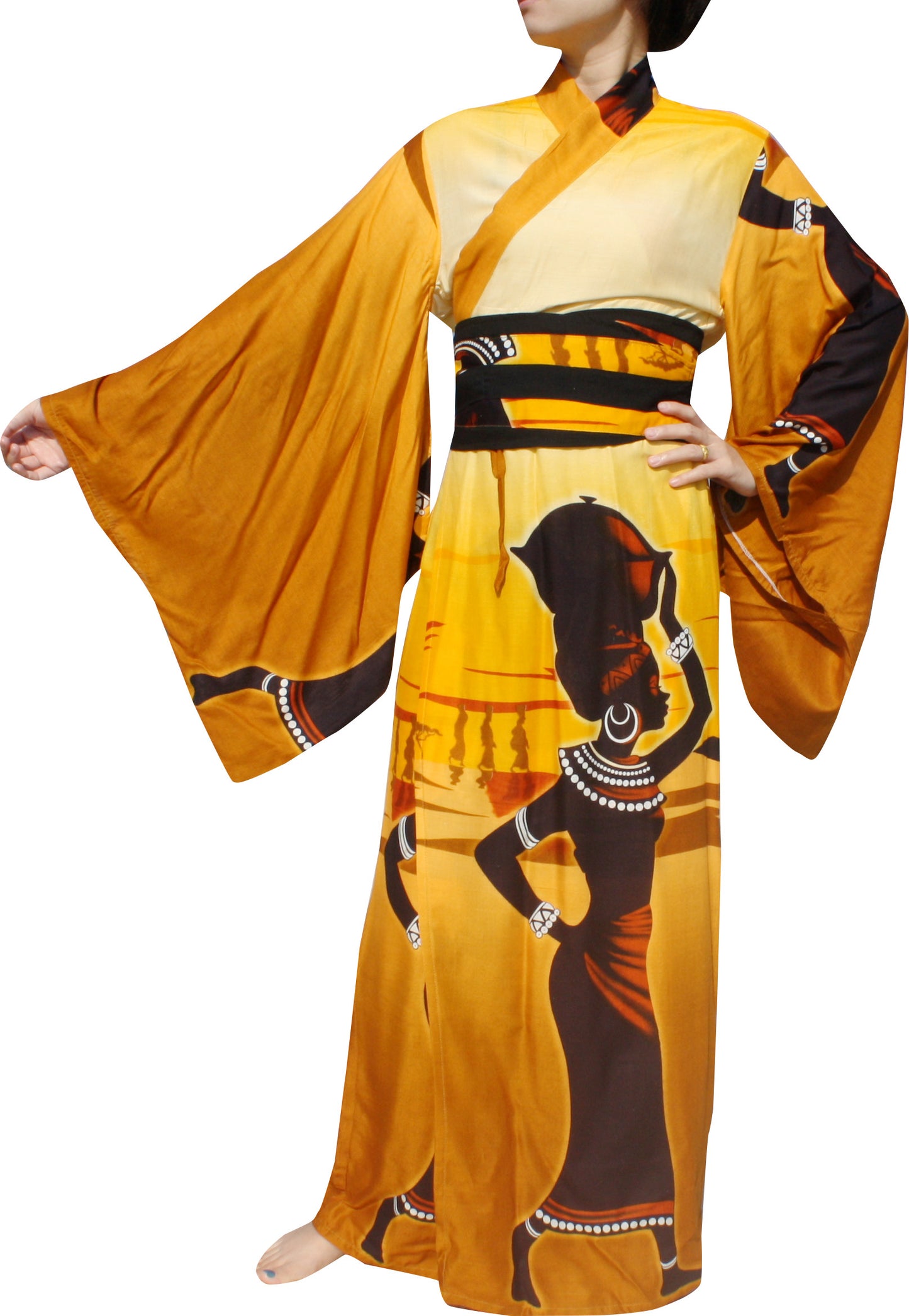 RaanPahMuang Long Kimono Robes For Women Japanese Sleepwear Robe