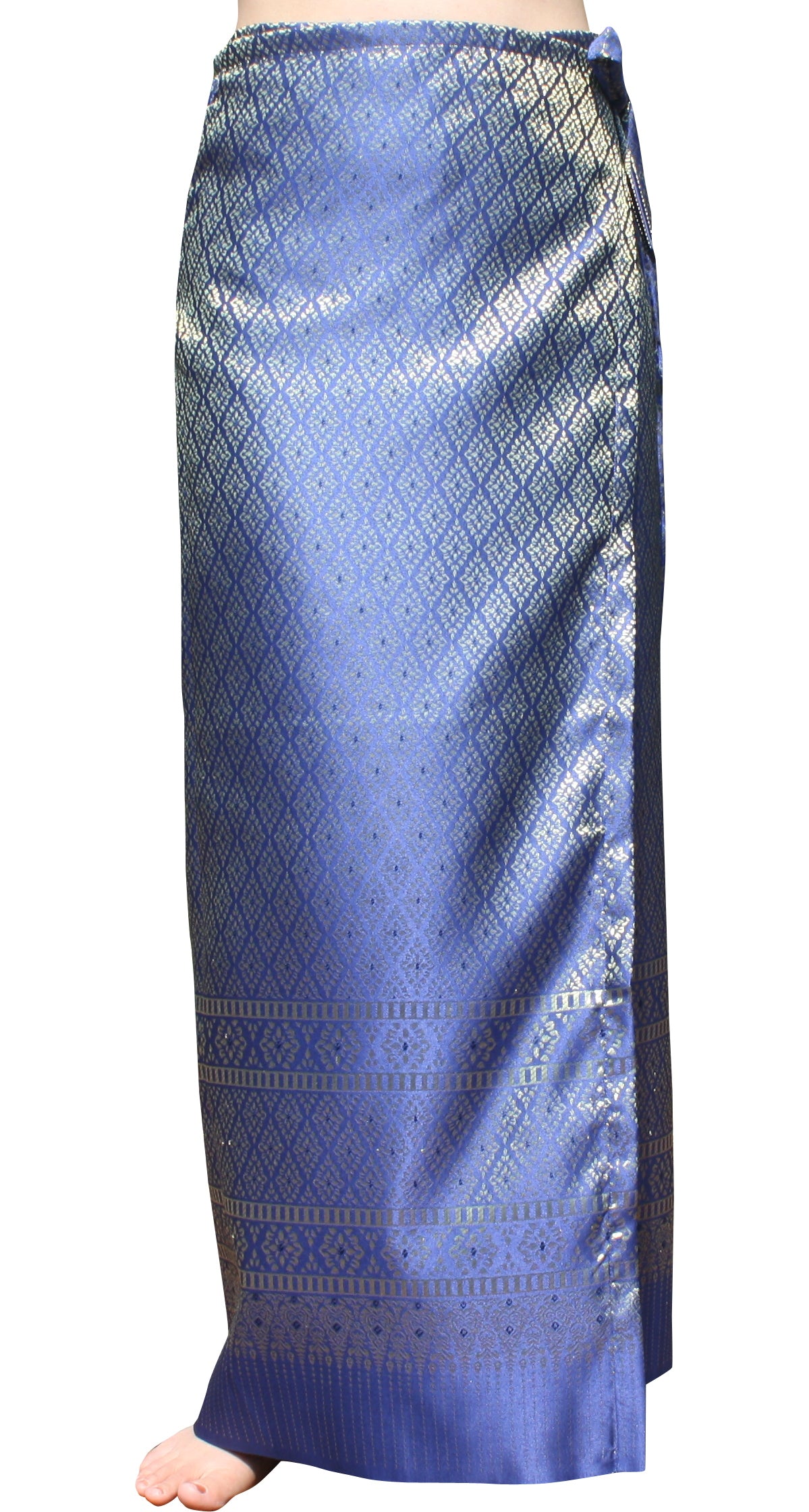 RaanPahMuang Traditional Thailand Luxurious Silk Wrap Skirt Thai Formal Sarong
