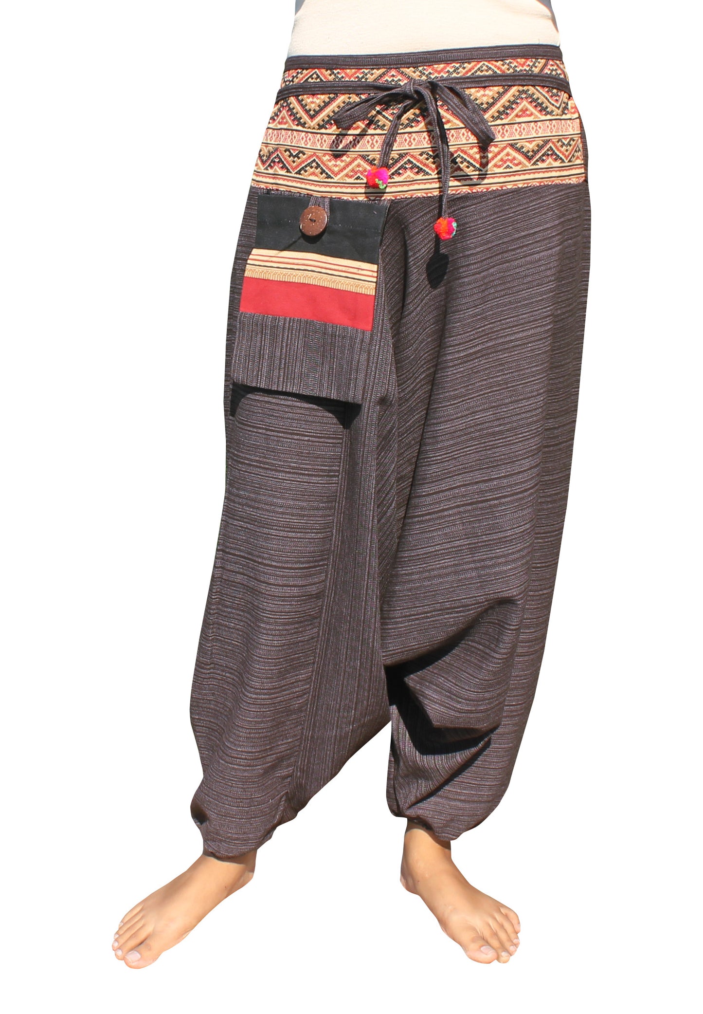 RaanPahMuang Premium Cotton Aladin Pants With Side Pocket Hippy Style