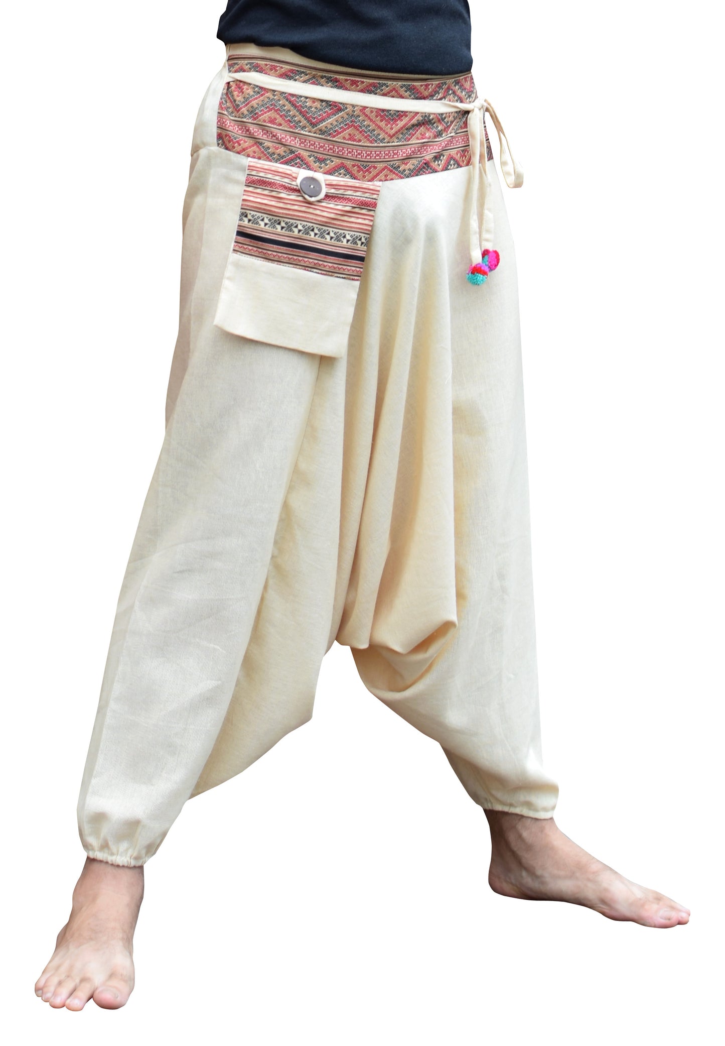 RaanPahMuang Premium Cotton Aladin Pants With Side Pocket Hippy Style