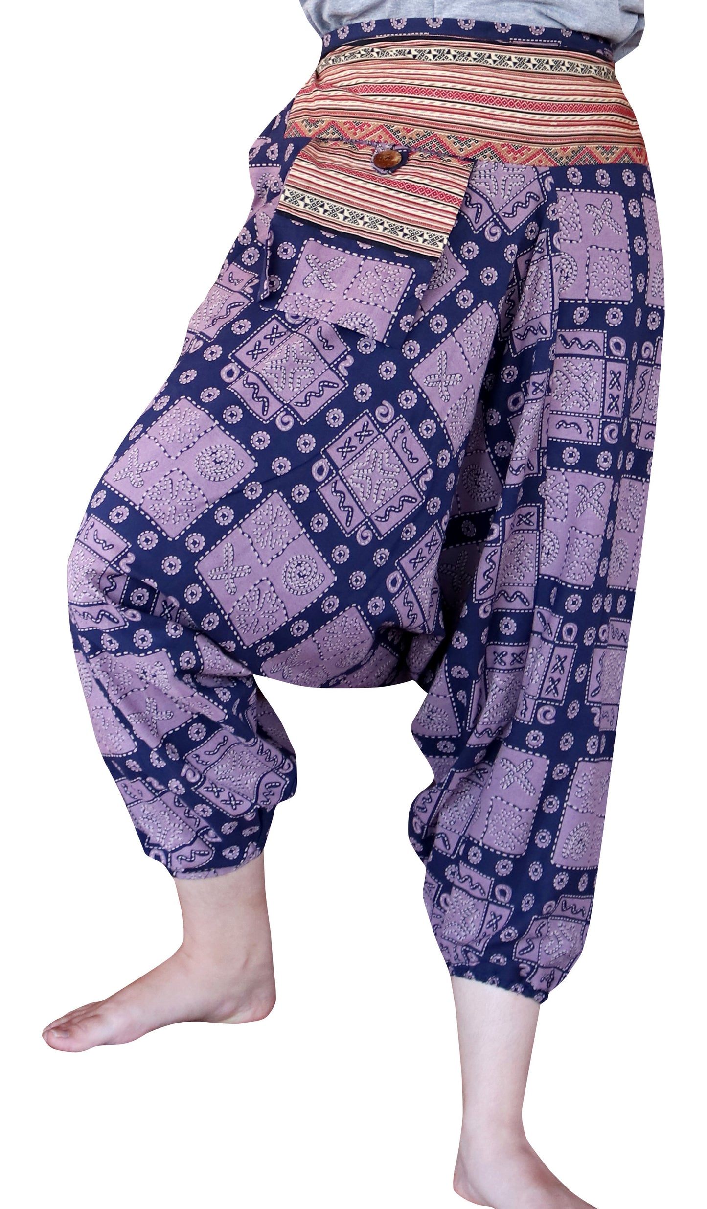 RaanPahMuang Premium Cotton Aladin Pants With Side Pocket Hippy Style