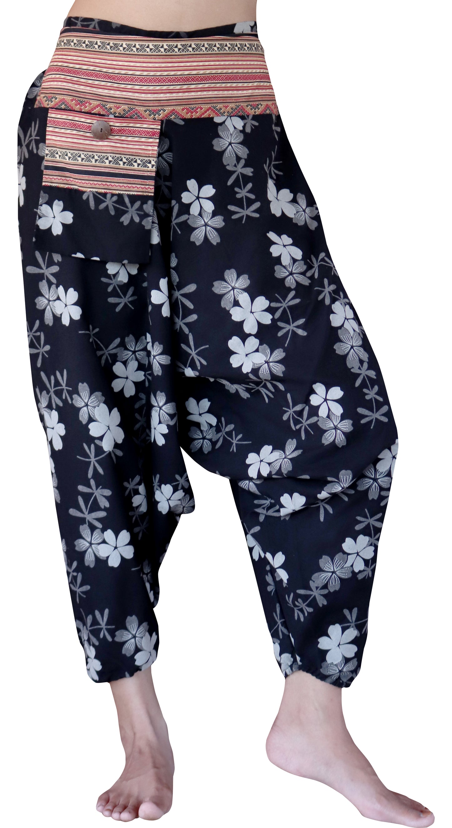 RaanPahMuang Premium Cotton Aladin Pants With Side Pocket Hippy Style