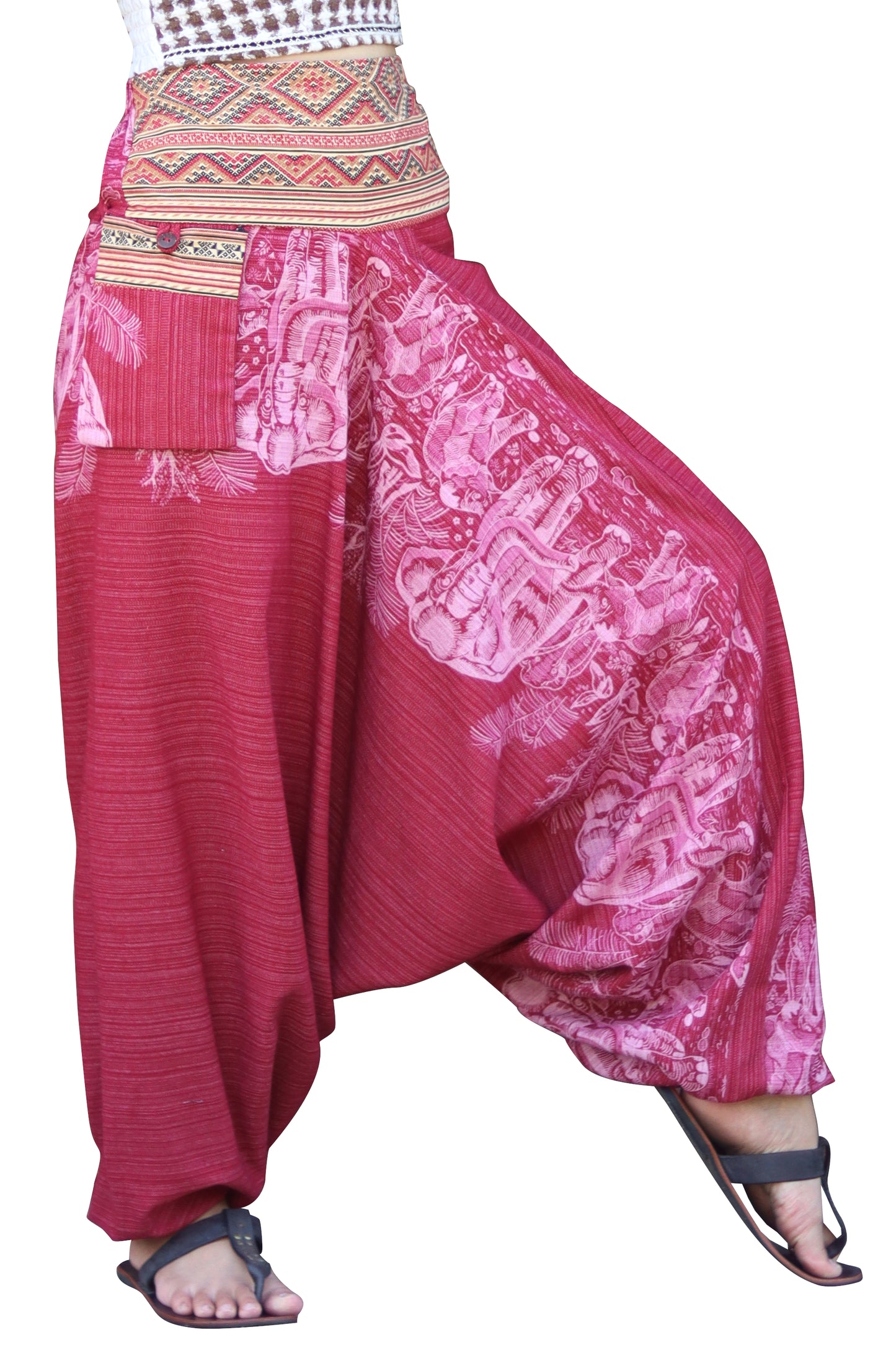 RaanPahMuang Premium Cotton Aladin Pants With Side Pocket Hippy Style