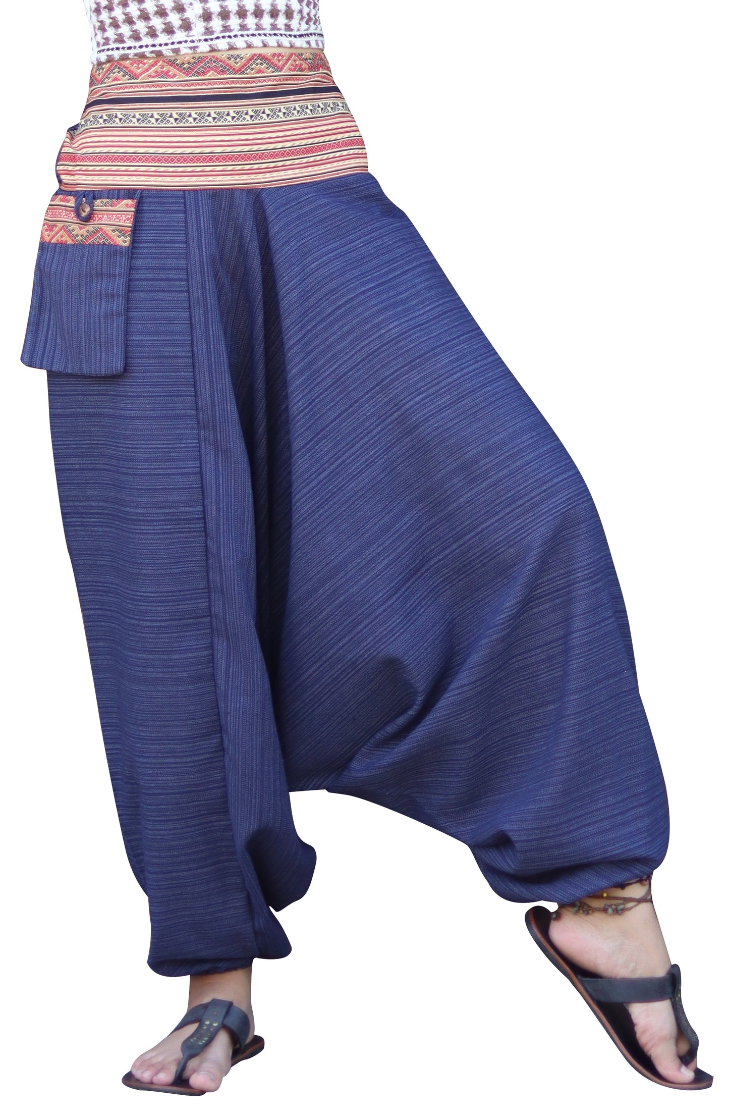 RaanPahMuang Premium Cotton Aladin Pants With Side Pocket Hippy Style