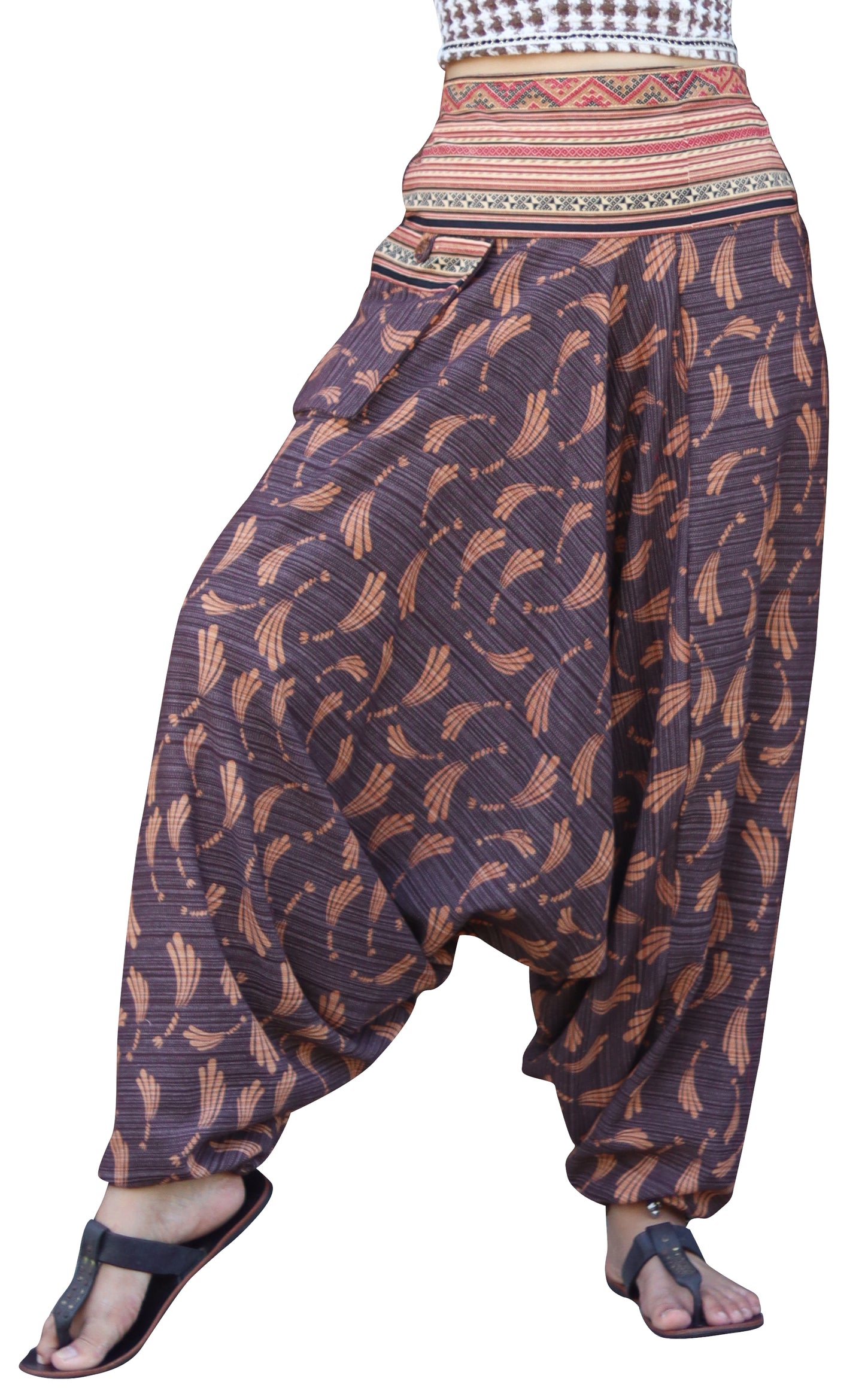 RaanPahMuang Premium Cotton Aladin Pants With Side Pocket Hippy Style