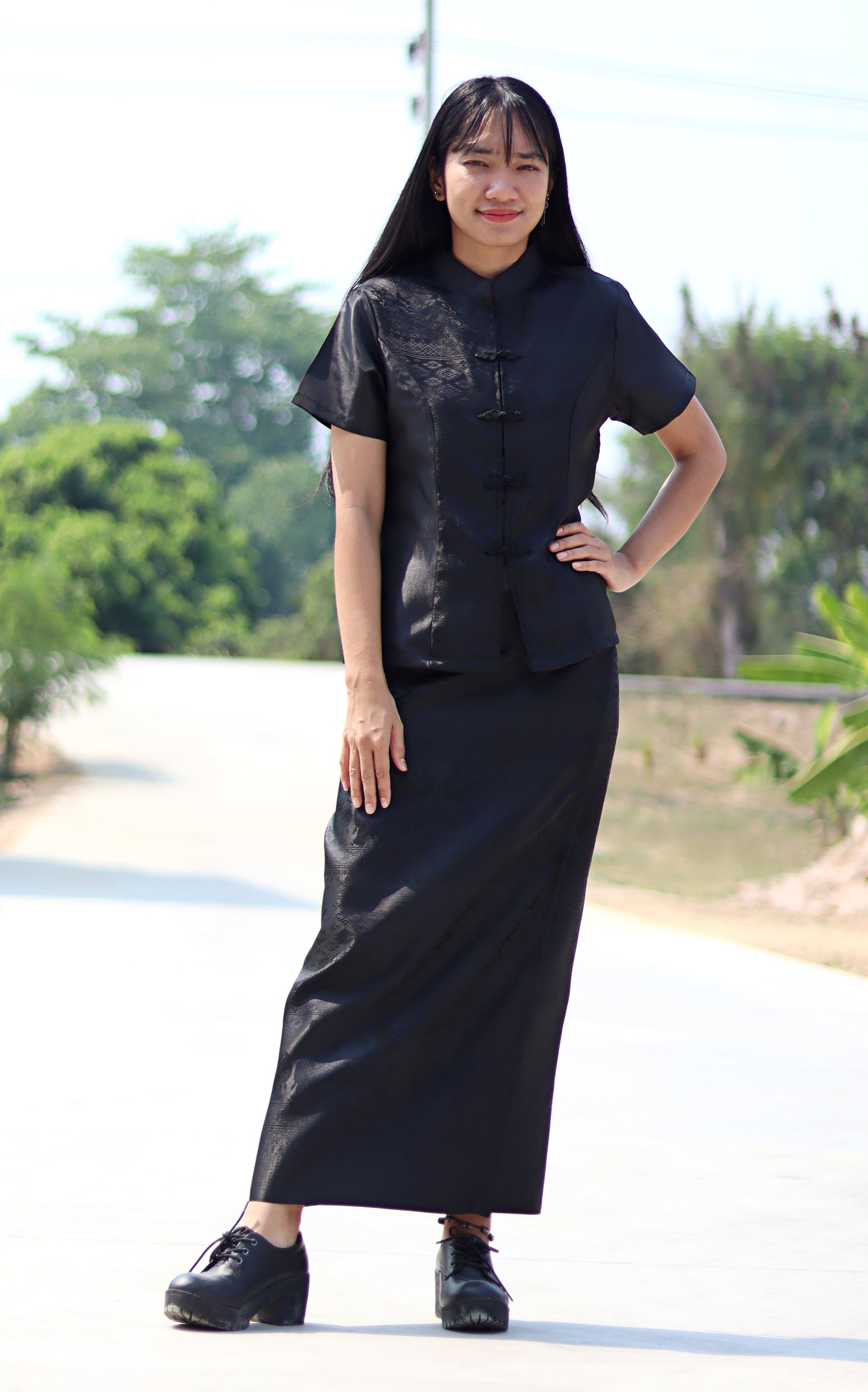 RaanPahMuang Luxurious Traditional Thai Clothing Silk Dress Chinese Fr RaanPahMuang Luxurious Traditional Thai Clothing Silk Dress Chinese Fr