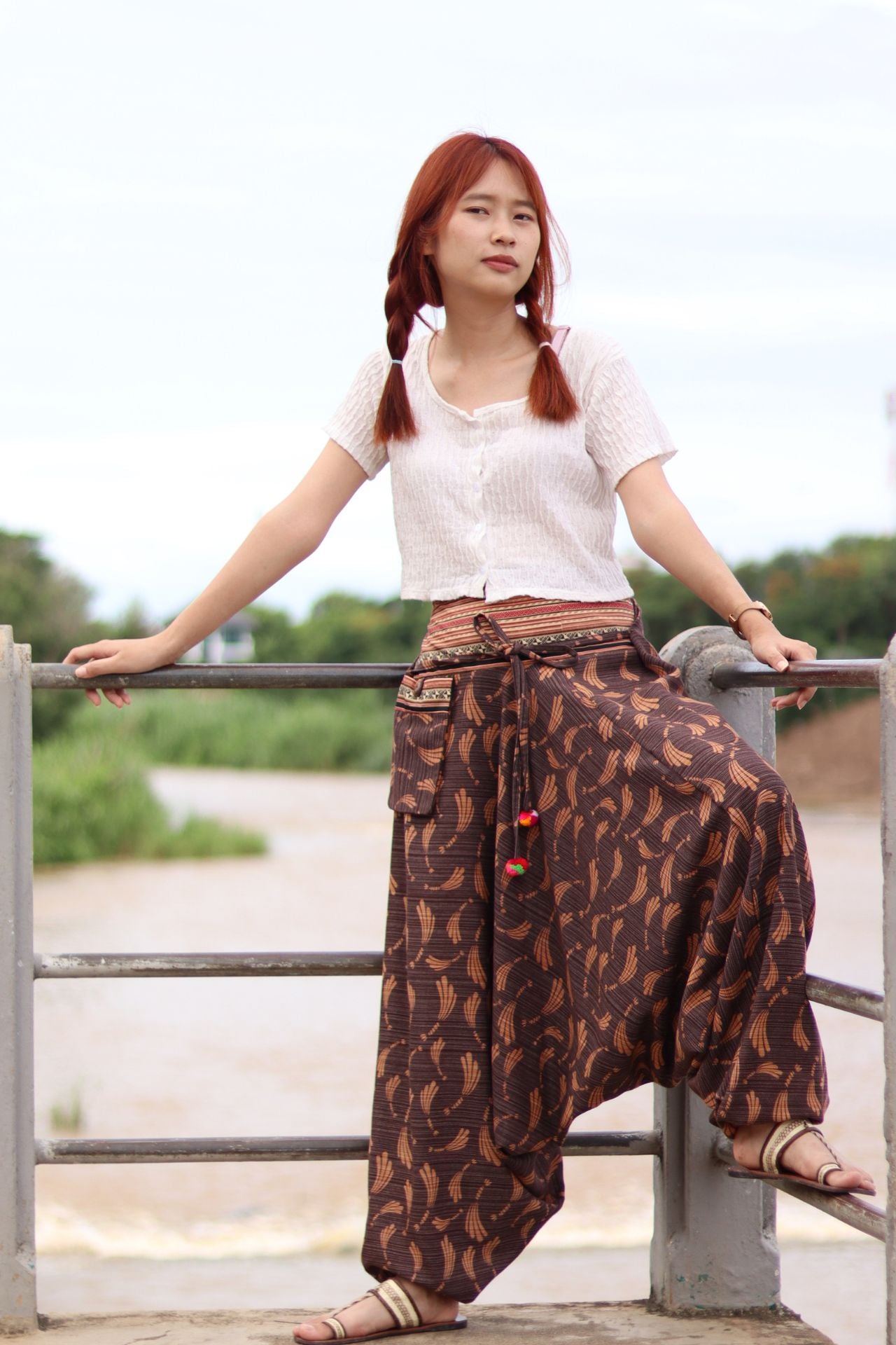 RaanPahMuang Premium Cotton Aladin Pants With Side Pocket Hippy Style