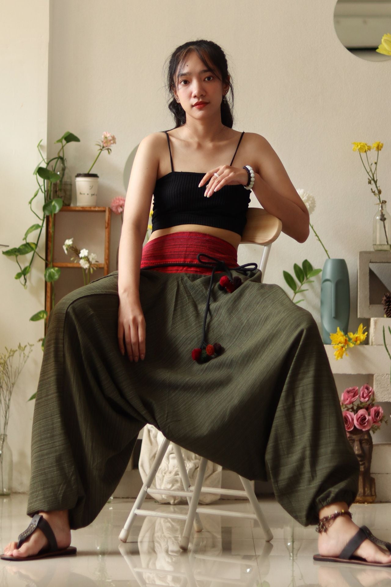 RaanPahMuang Premium Cotton Aladin Pants With Side Pocket Hippy Style