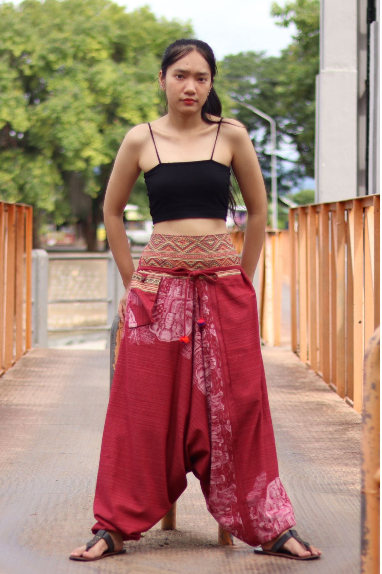 RaanPahMuang Premium Cotton Aladin Pants With Side Pocket Hippy Style