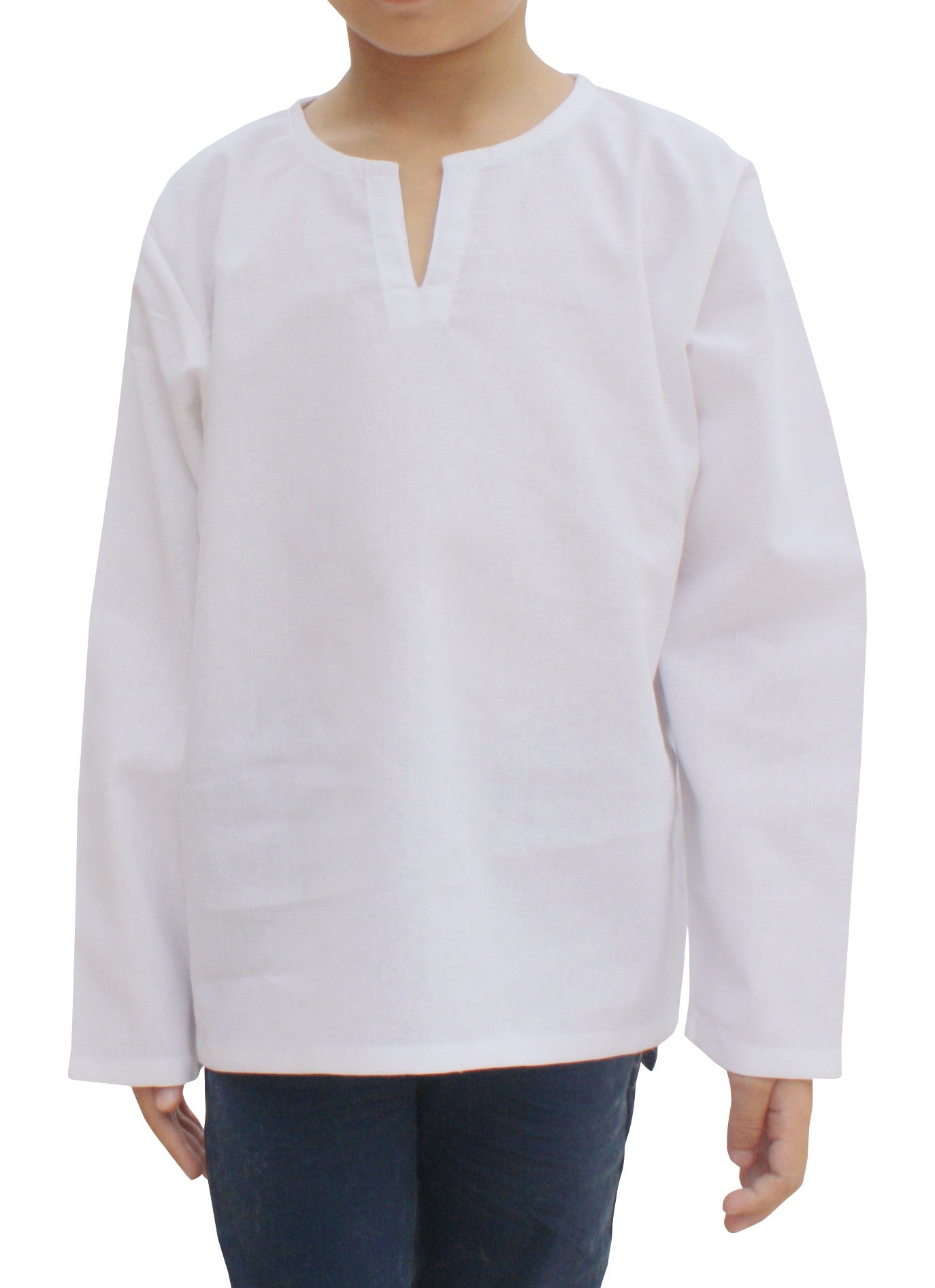 RaanPahMuang Open Peasants Collar Long Sleeve Children Shirt Many Cotton Options