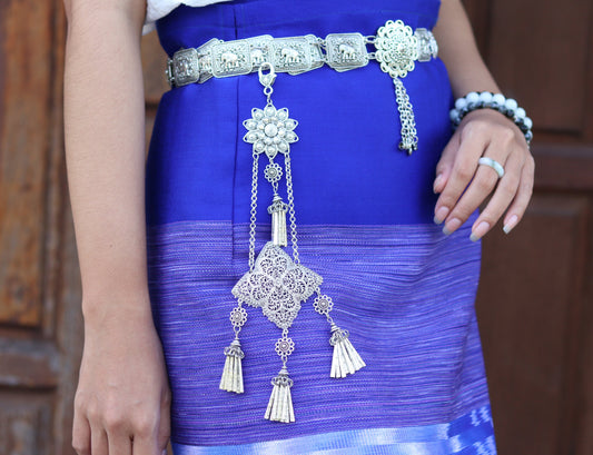 Hand Crafted Thai Traditional Belt Accessory Metal Dangler Effect