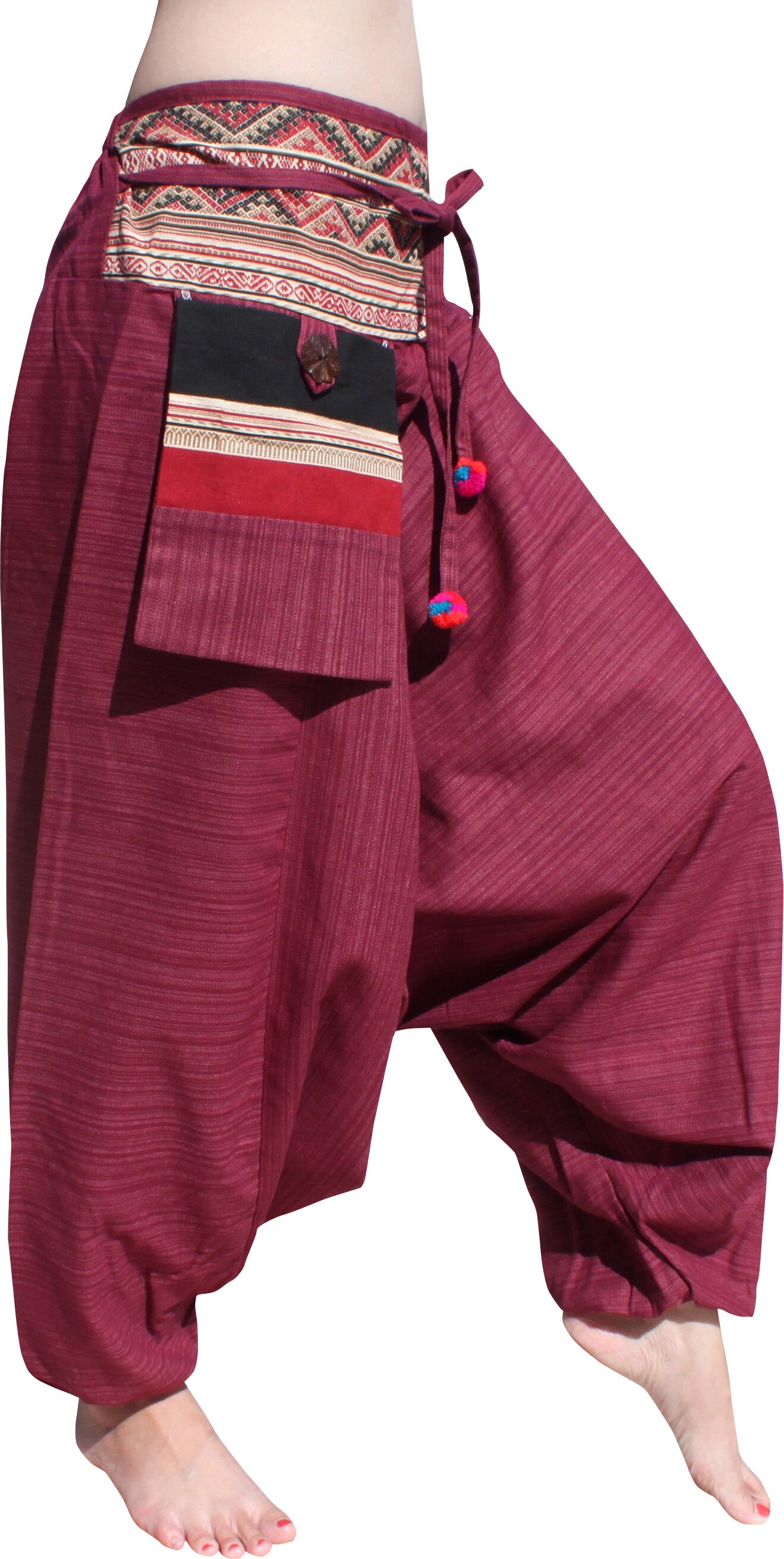 RaanPahMuang Premium Cotton Aladin Pants With Side Pocket Hippy Style