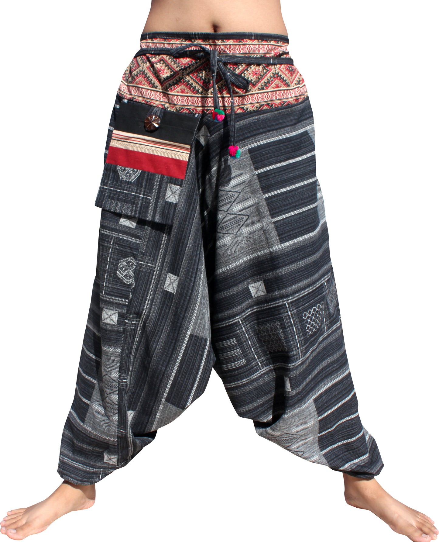 RaanPahMuang Premium Cotton Aladin Pants With Side Pocket Hippy Style