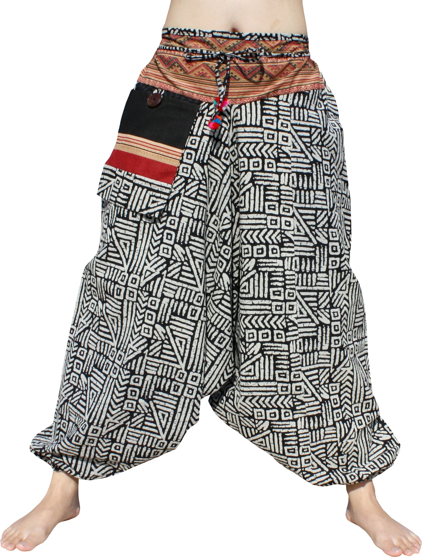 RaanPahMuang Premium Cotton Aladin Pants With Side Pocket Hippy Style
