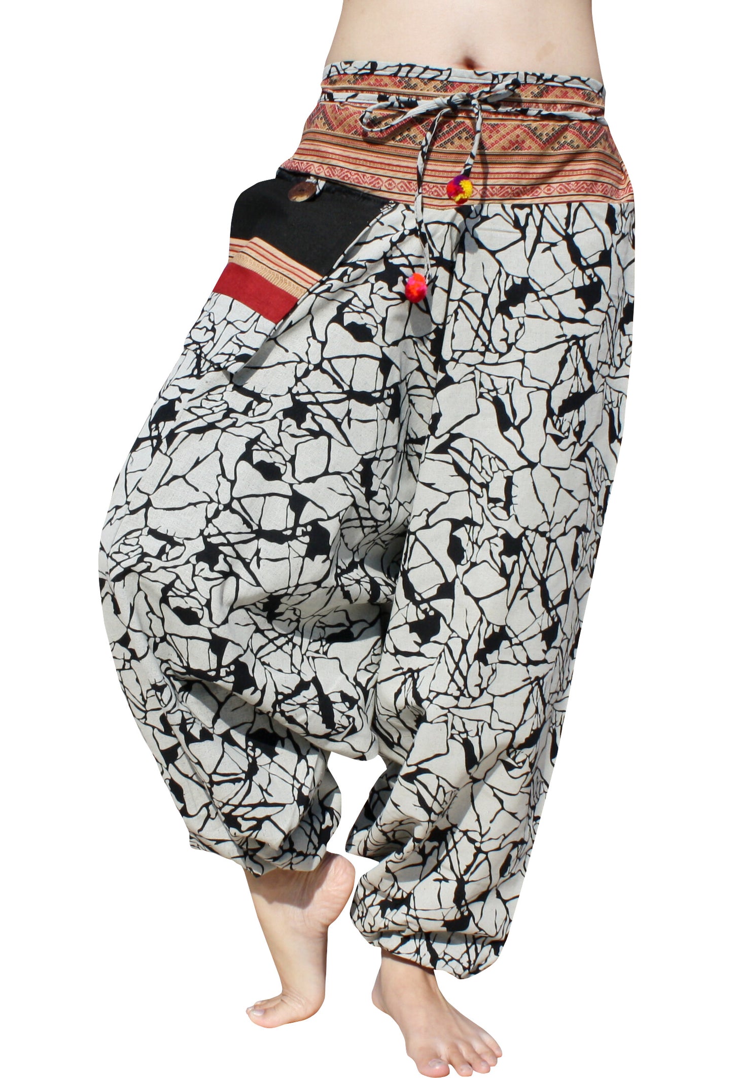 RaanPahMuang Premium Cotton Aladin Pants With Side Pocket Hippy Style