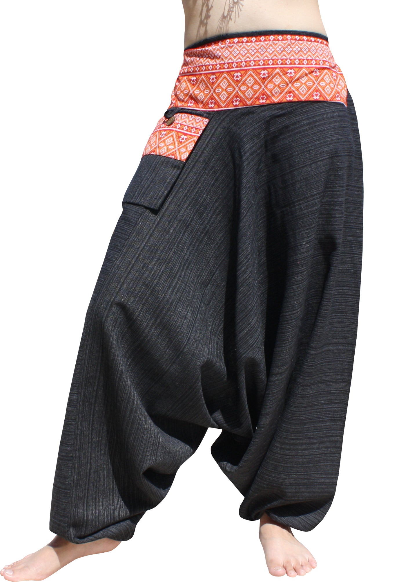 RaanPahMuang Premium Cotton Aladin Pants With Side Pocket Hippy Style