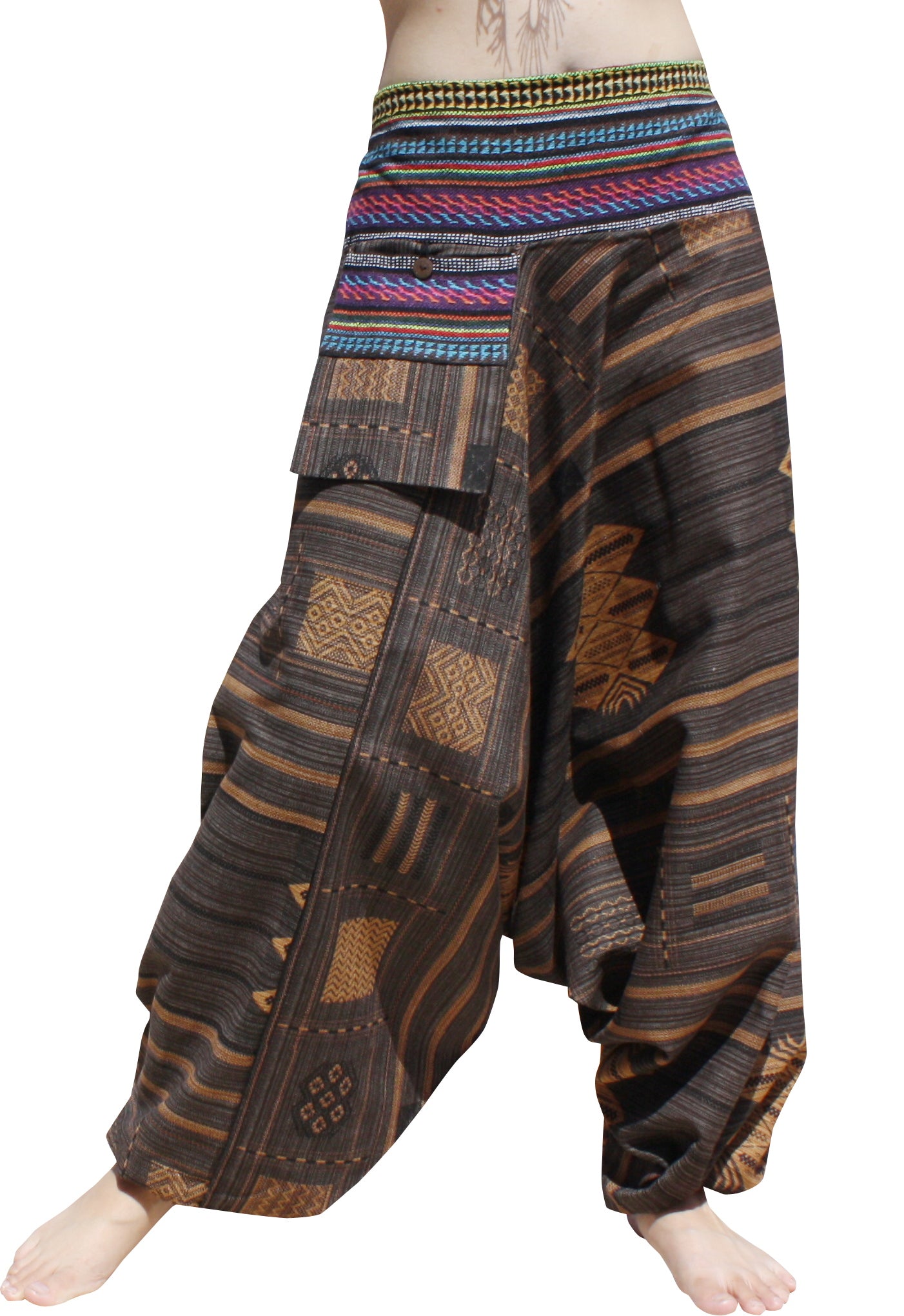 RaanPahMuang Premium Cotton Aladin Pants With Side Pocket Hippy Style