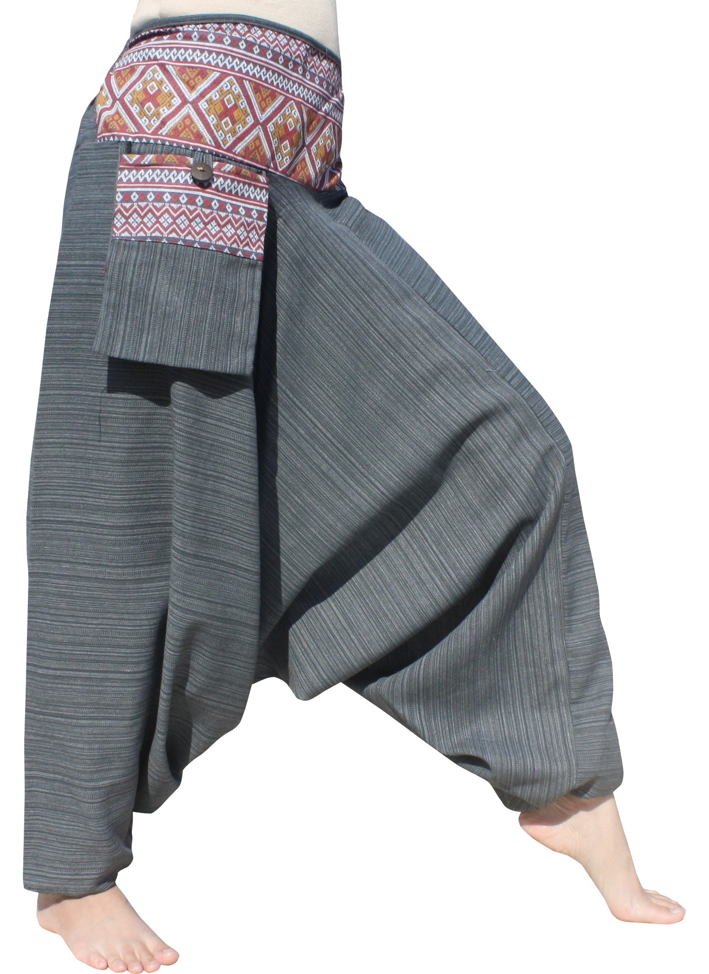 RaanPahMuang Premium Cotton Aladin Pants With Side Pocket Hippy Style
