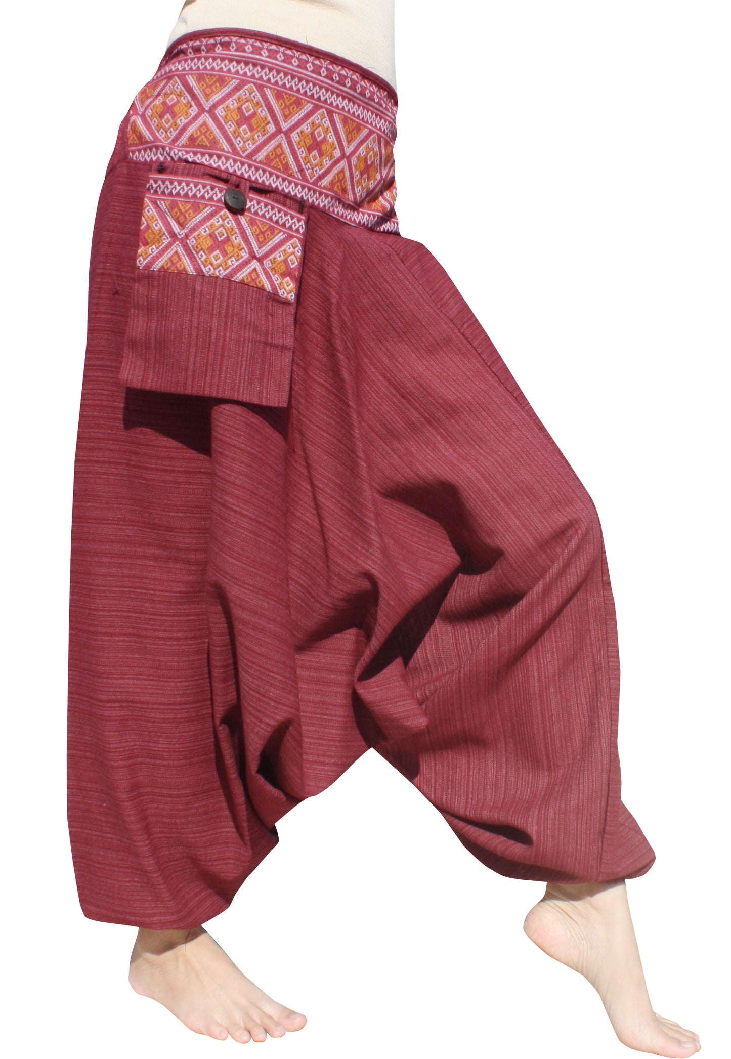 RaanPahMuang Premium Cotton Aladin Pants With Side Pocket Hippy Style